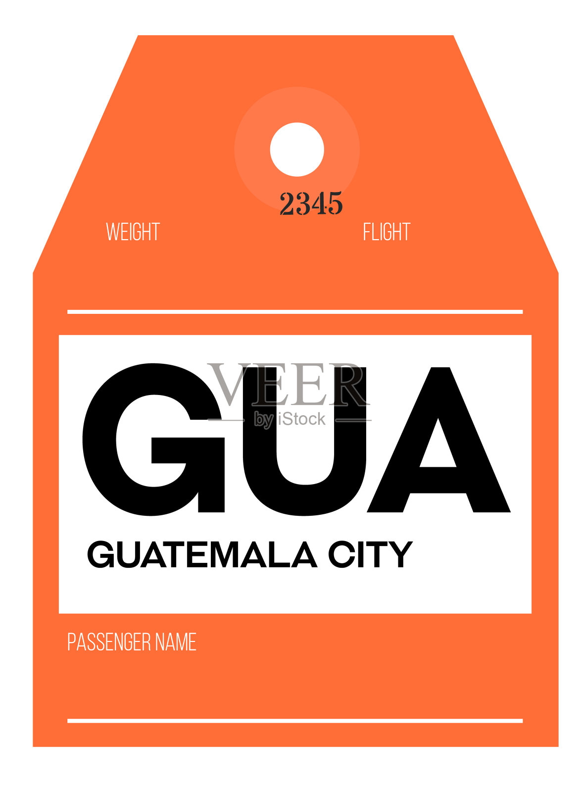 危地马拉城机场行李标签插画图片素材
