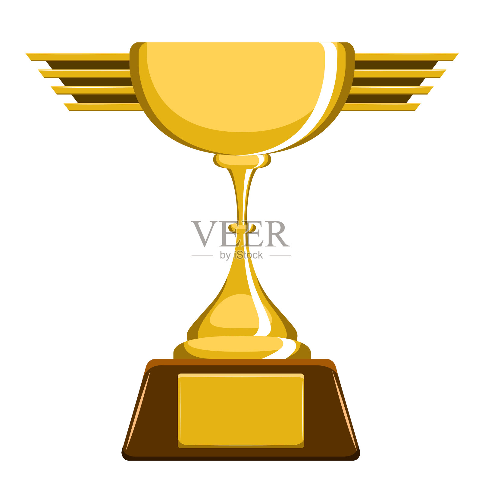 孤立的金色的奖杯插画图片素材