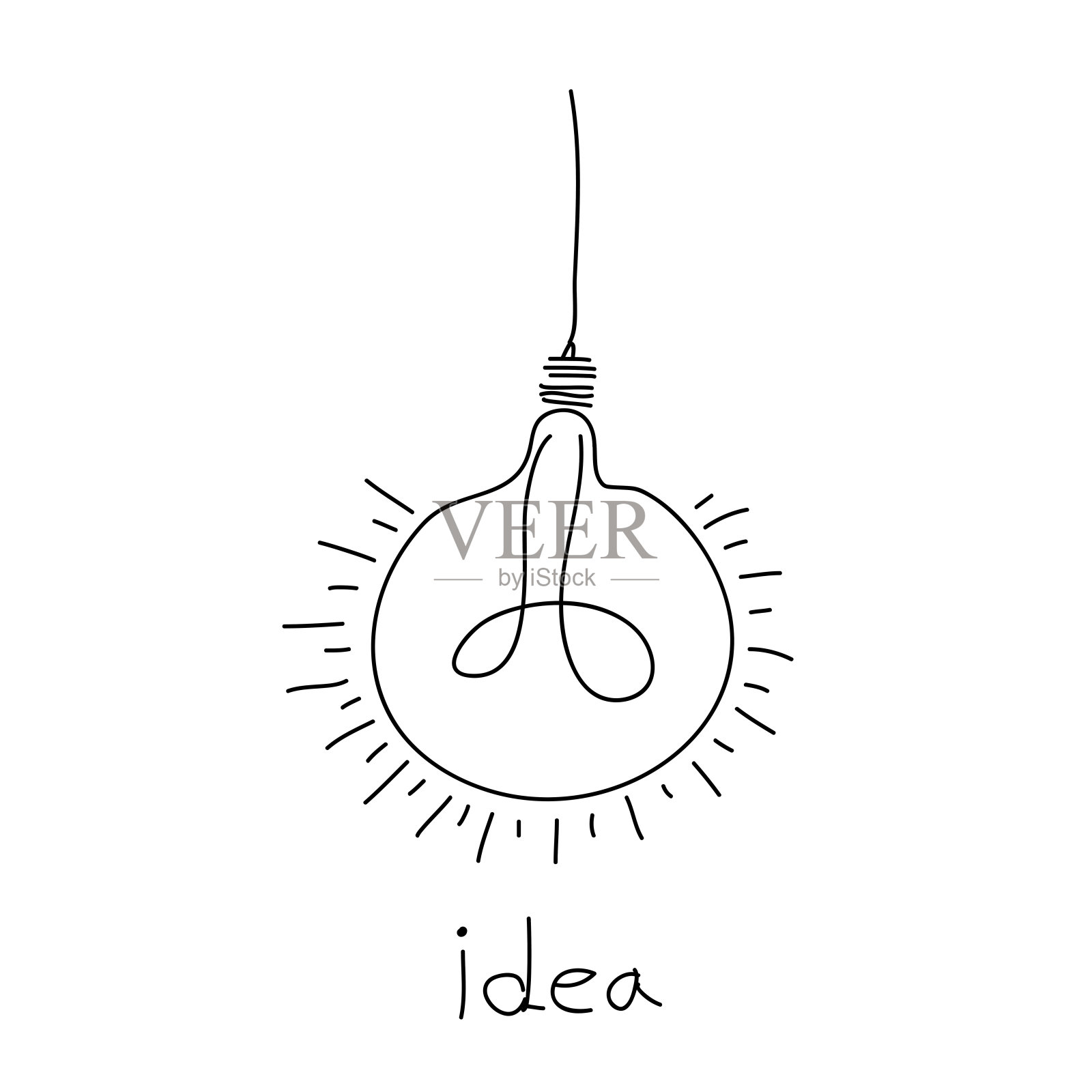 灯光图标，线条风格，创意艺术设计。设计元素图片