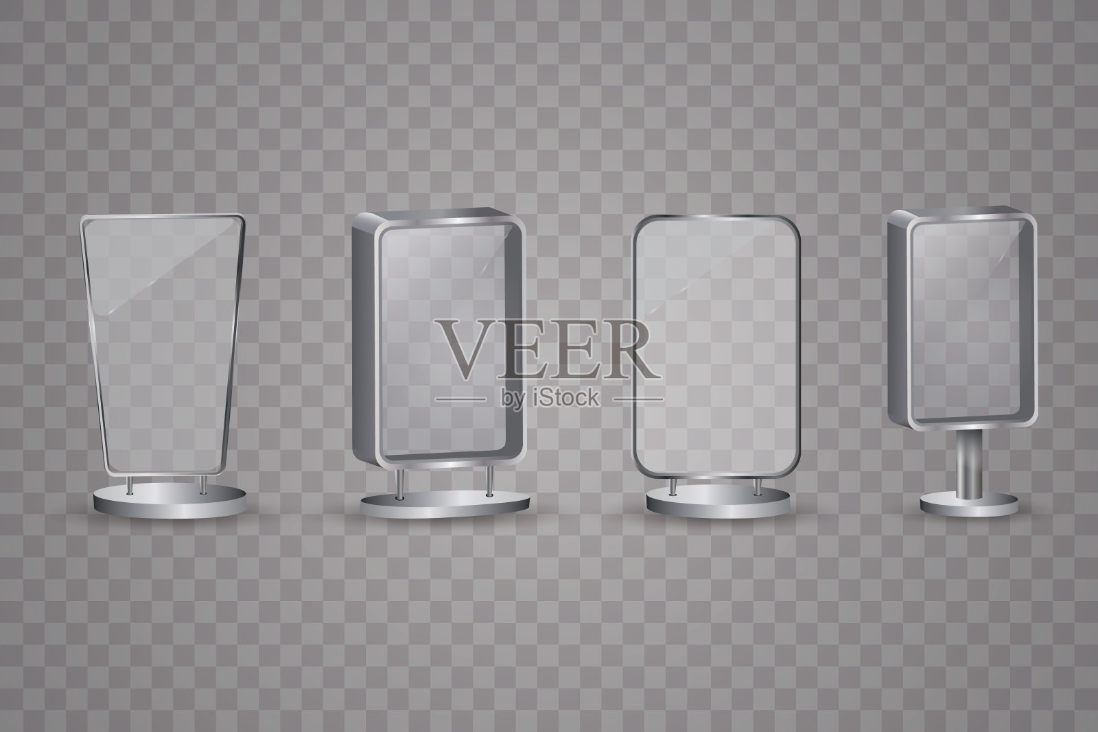 空白3d横幅海报显示屏幕广告牌矢量集。用于市场推广及促销说明的广告板插画图片素材