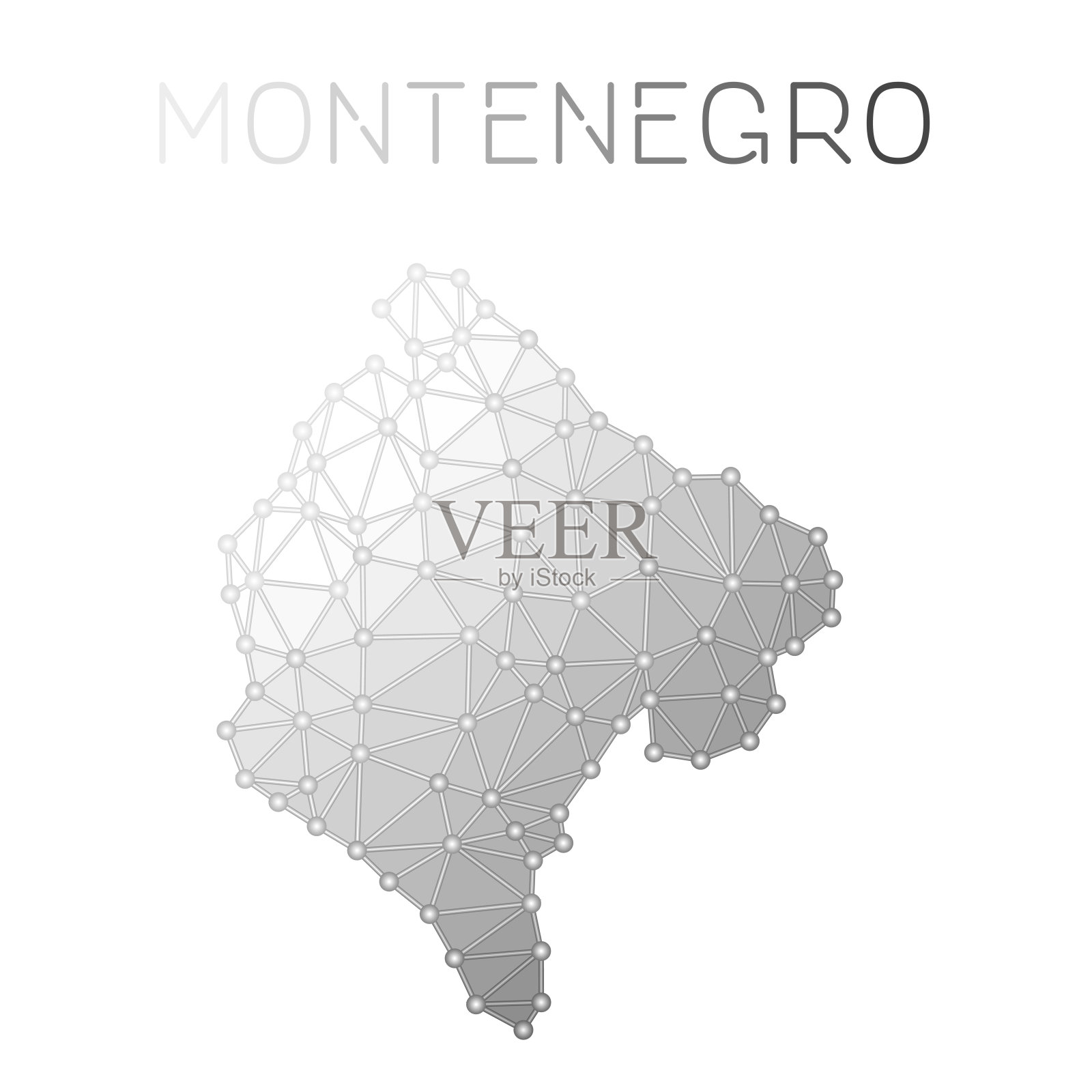 黑山多边形矢量地图。插画图片素材
