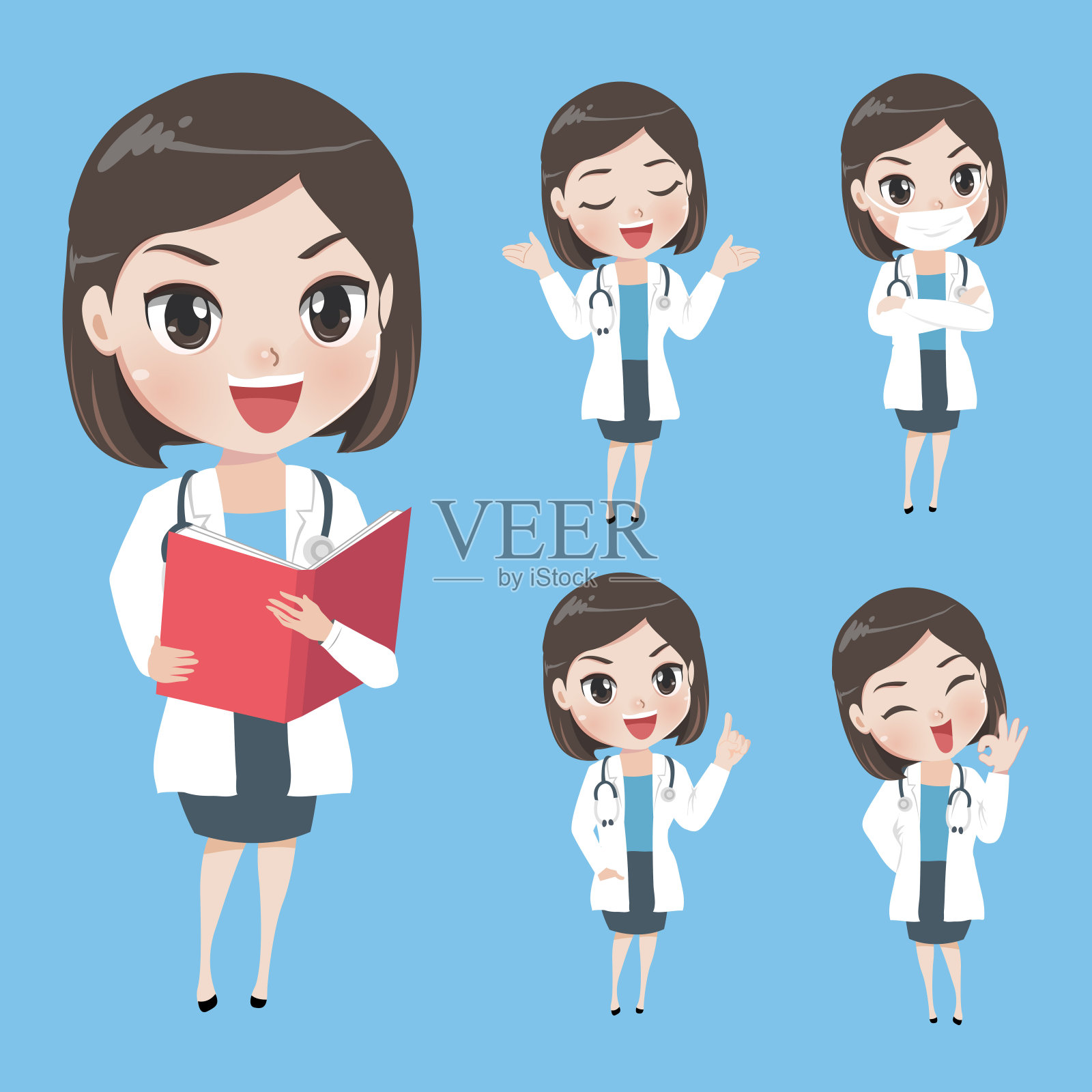 女医生插画图片素材