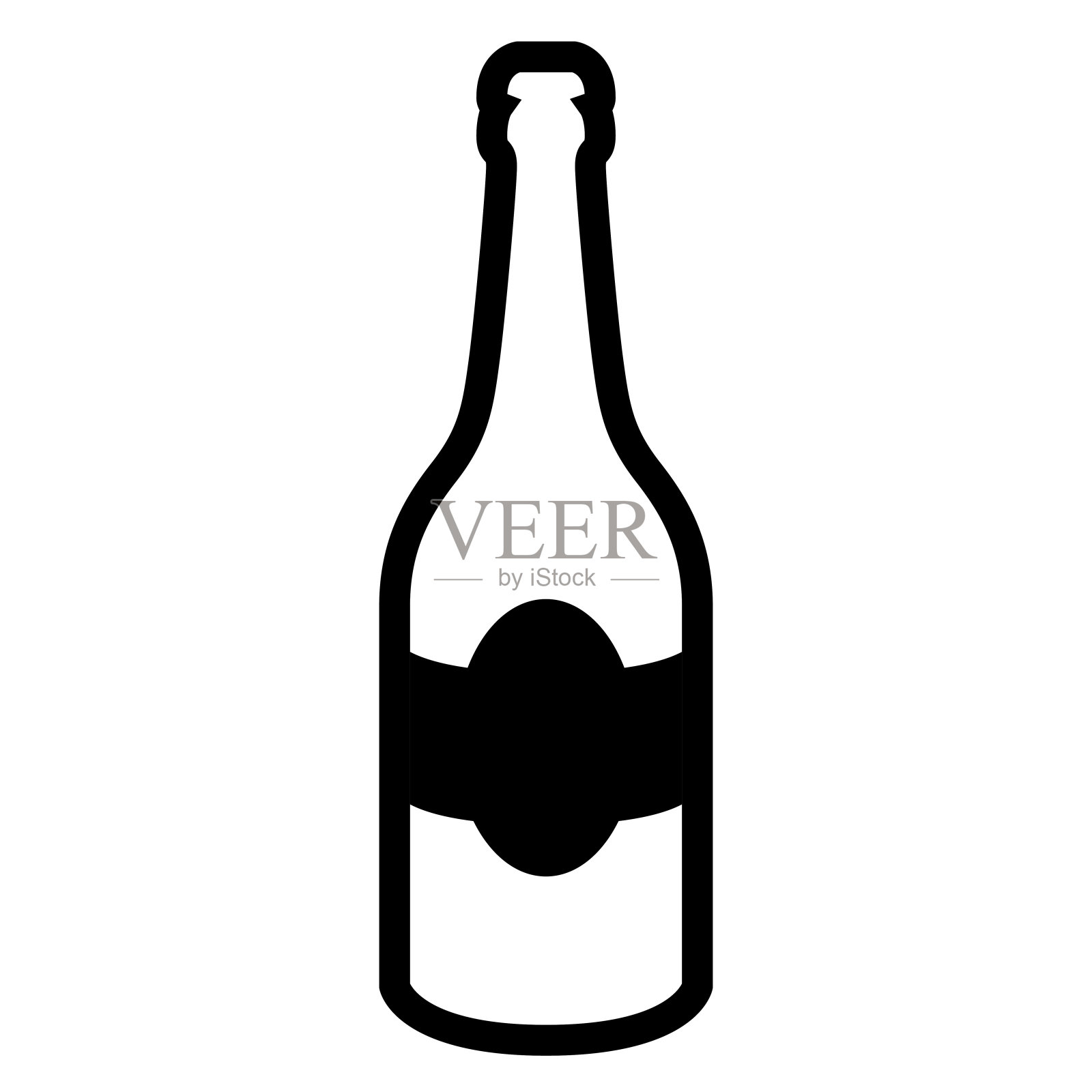 孤立的啤酒瓶图标图标素材