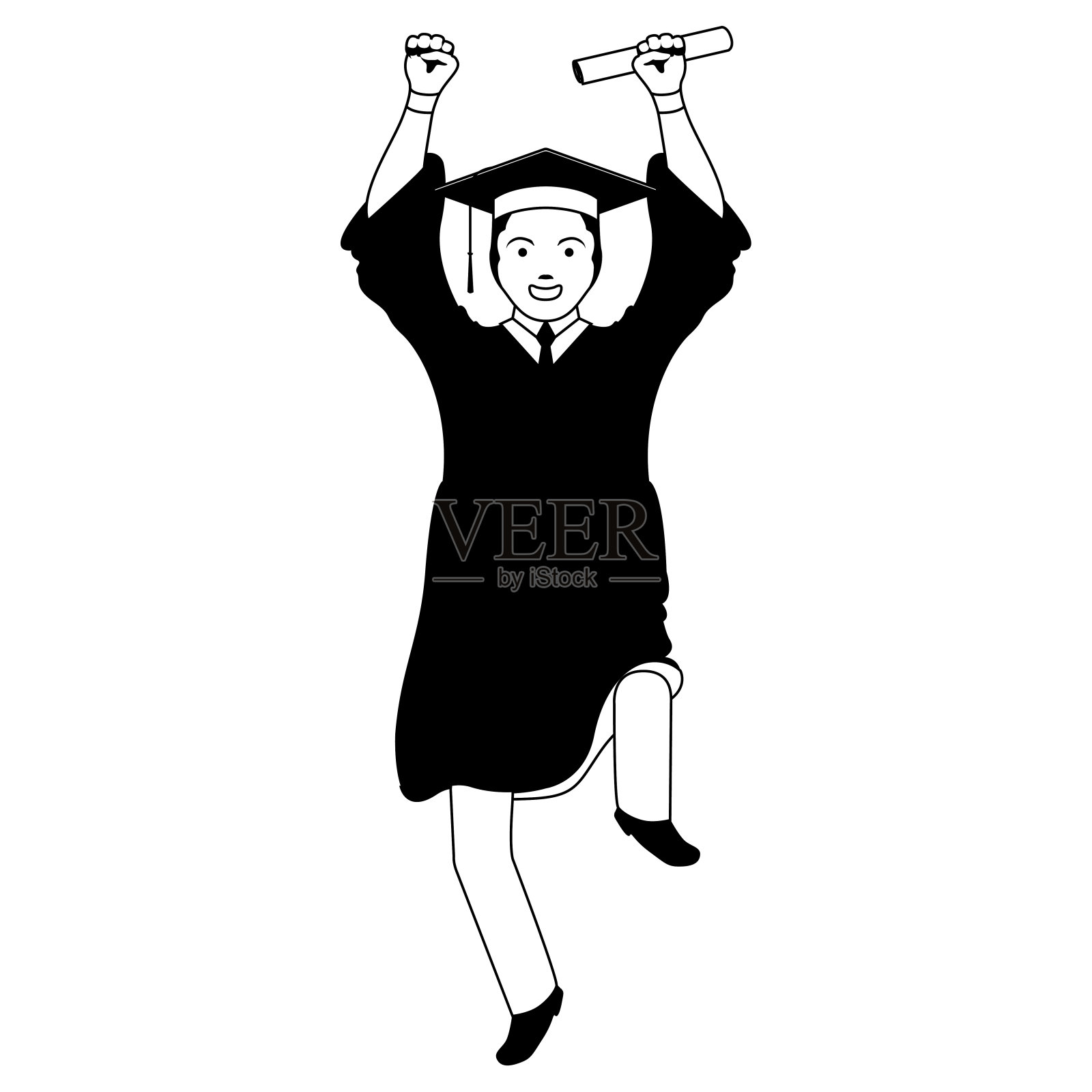 孤立的人毕业插画图片素材