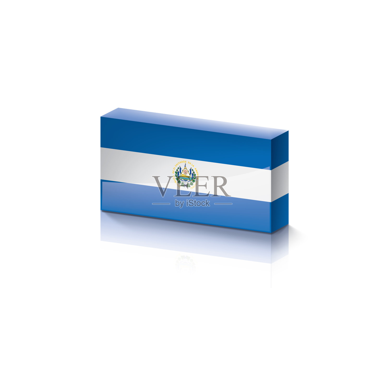 萨尔瓦多旗，矢量插图在白色的背景插画图片素材