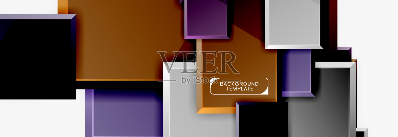 抽象的正方形组成的背景，横幅或标志插画图片素材