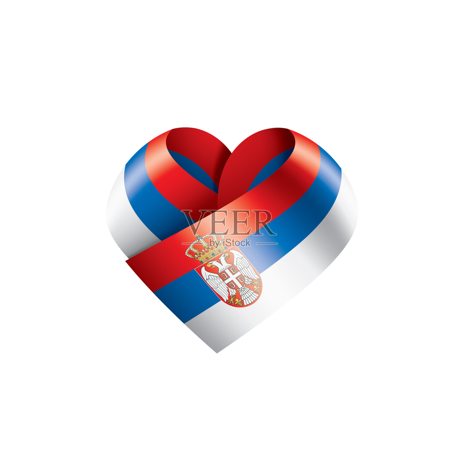 塞尔维亚国旗，矢量插图在白色的背景插画图片素材