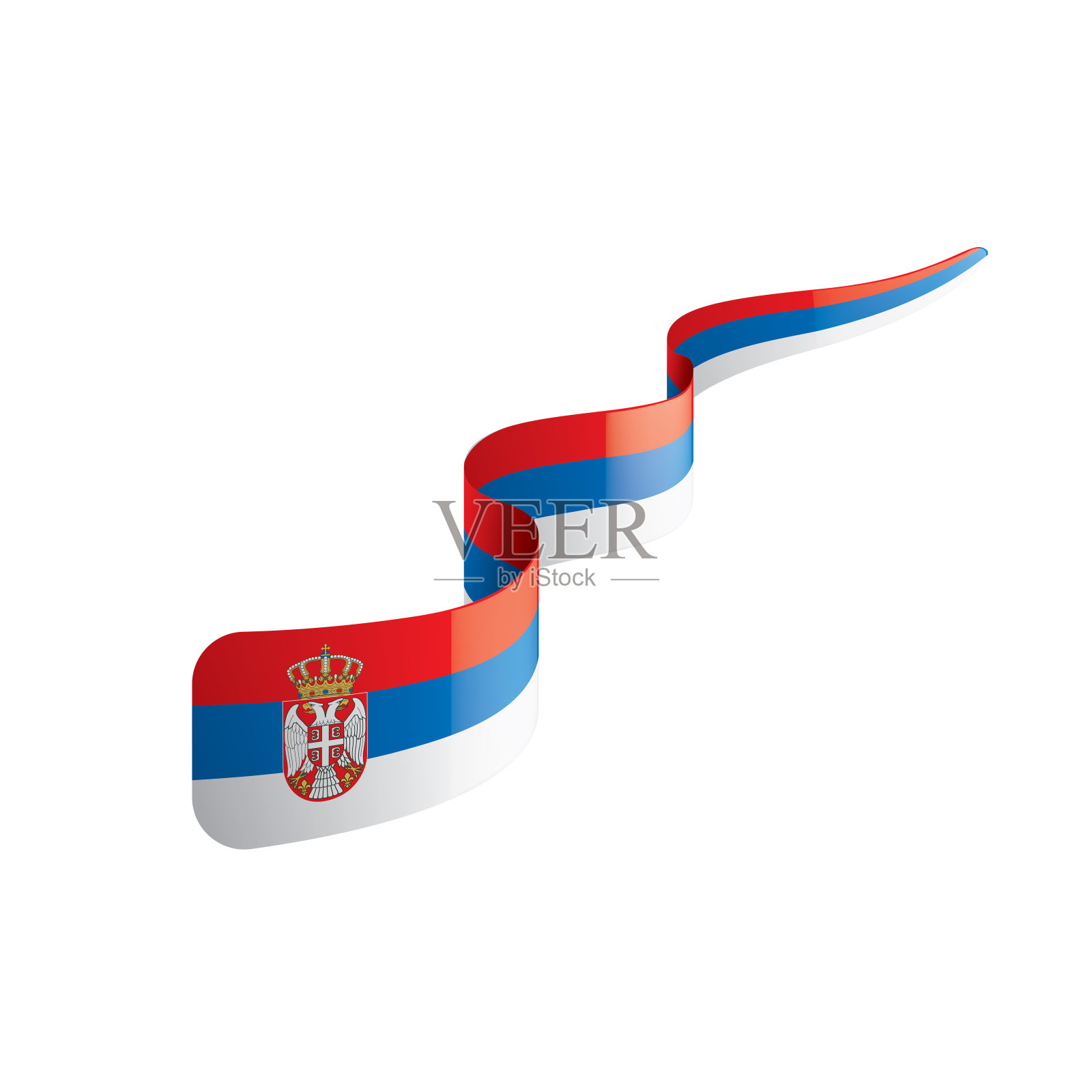 塞尔维亚国旗，矢量插图在白色的背景插画图片素材