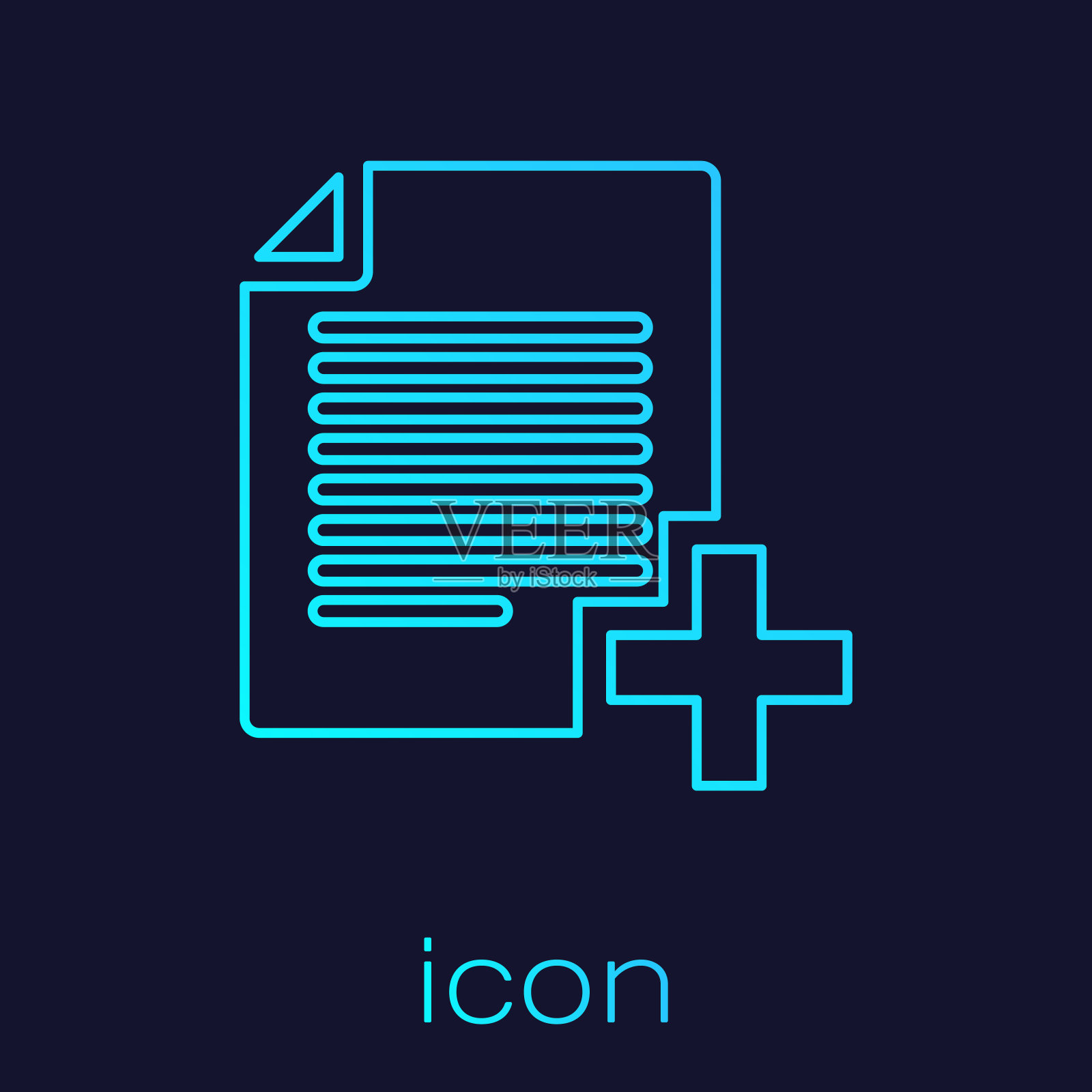 添加新的文件行图标隔离在蓝色背景。复制文档图标。矢量图图标素材