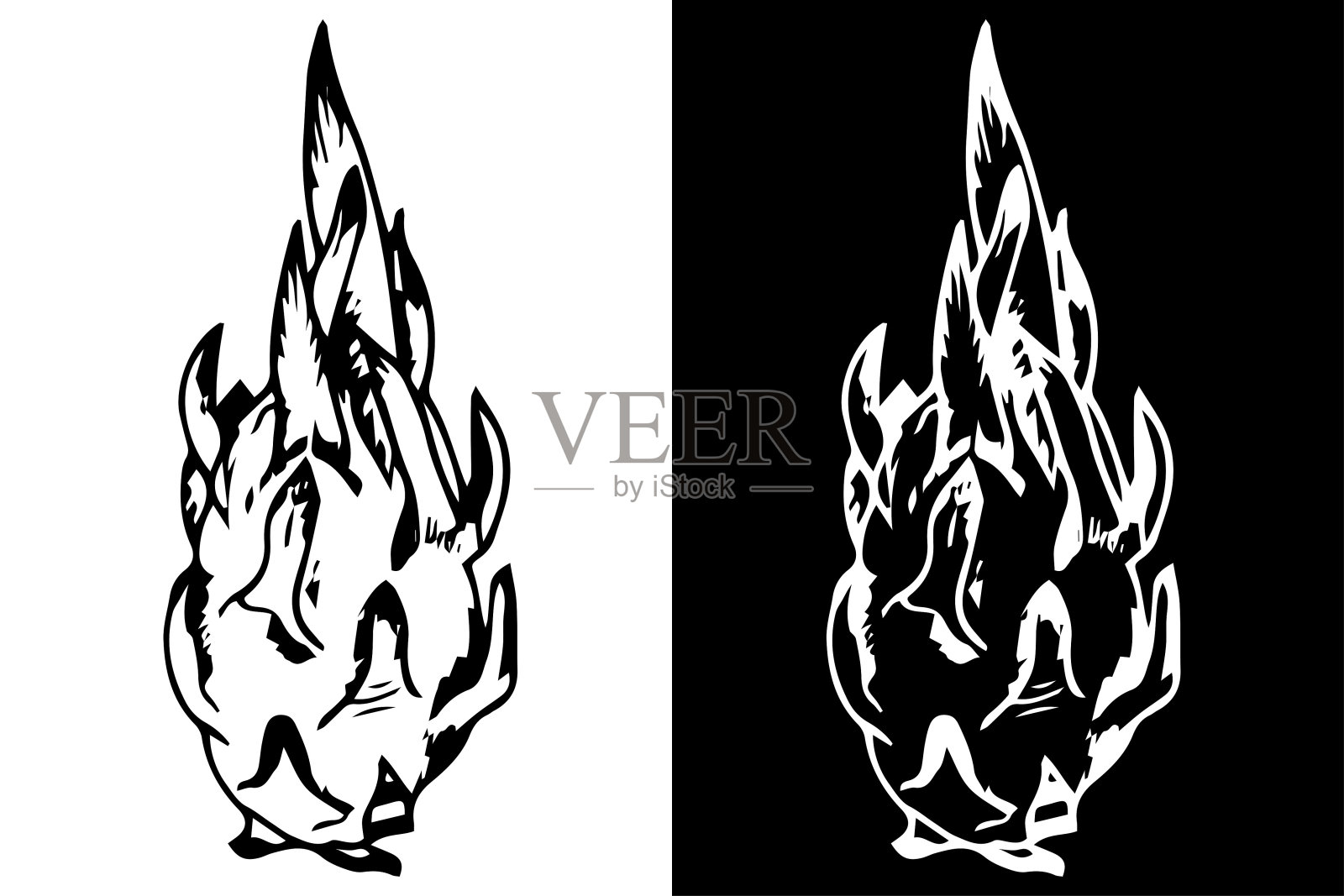 独立手绘素描，纹身，雕刻，黑白设计元素图片