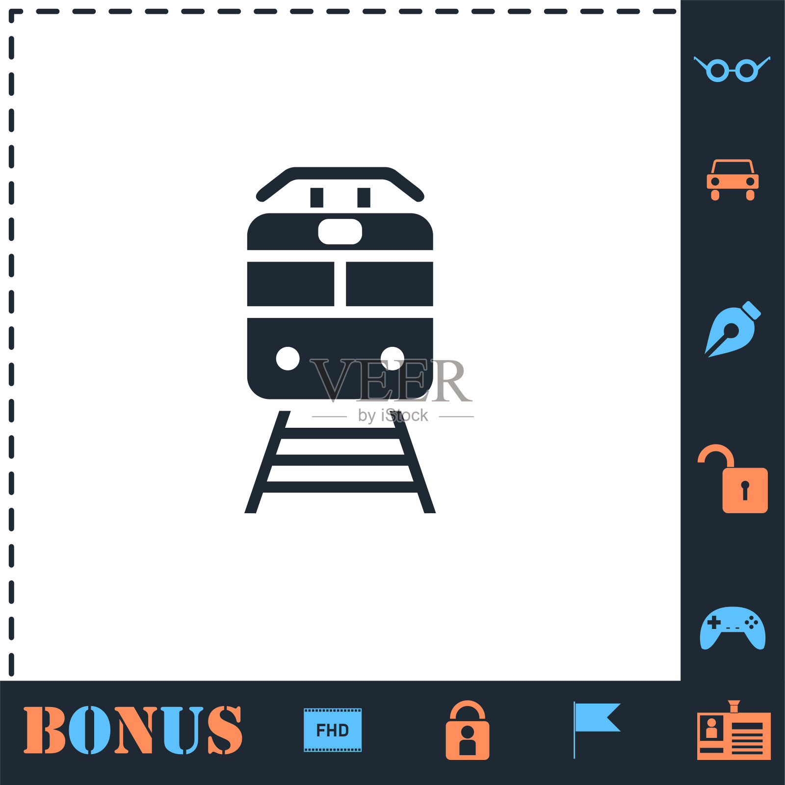 地铁图标平插画图片素材