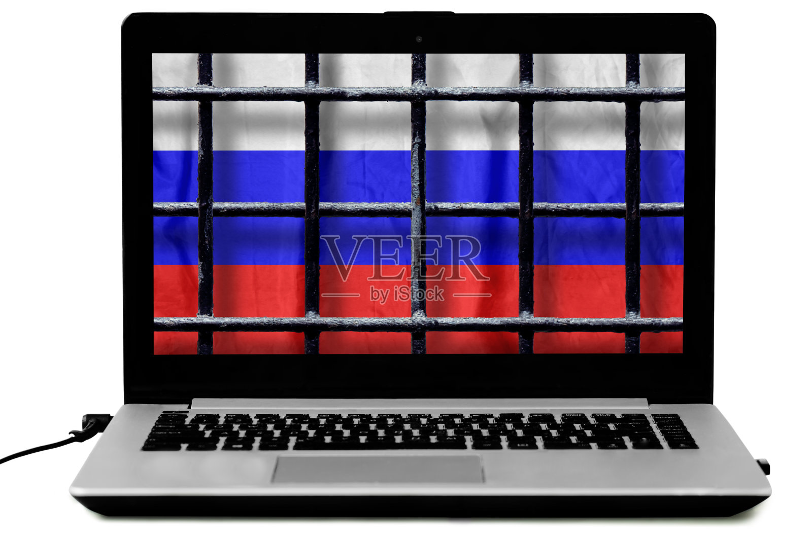 这是俄罗斯法律侵犯俄罗斯互联网自由的象征照片摄影图片