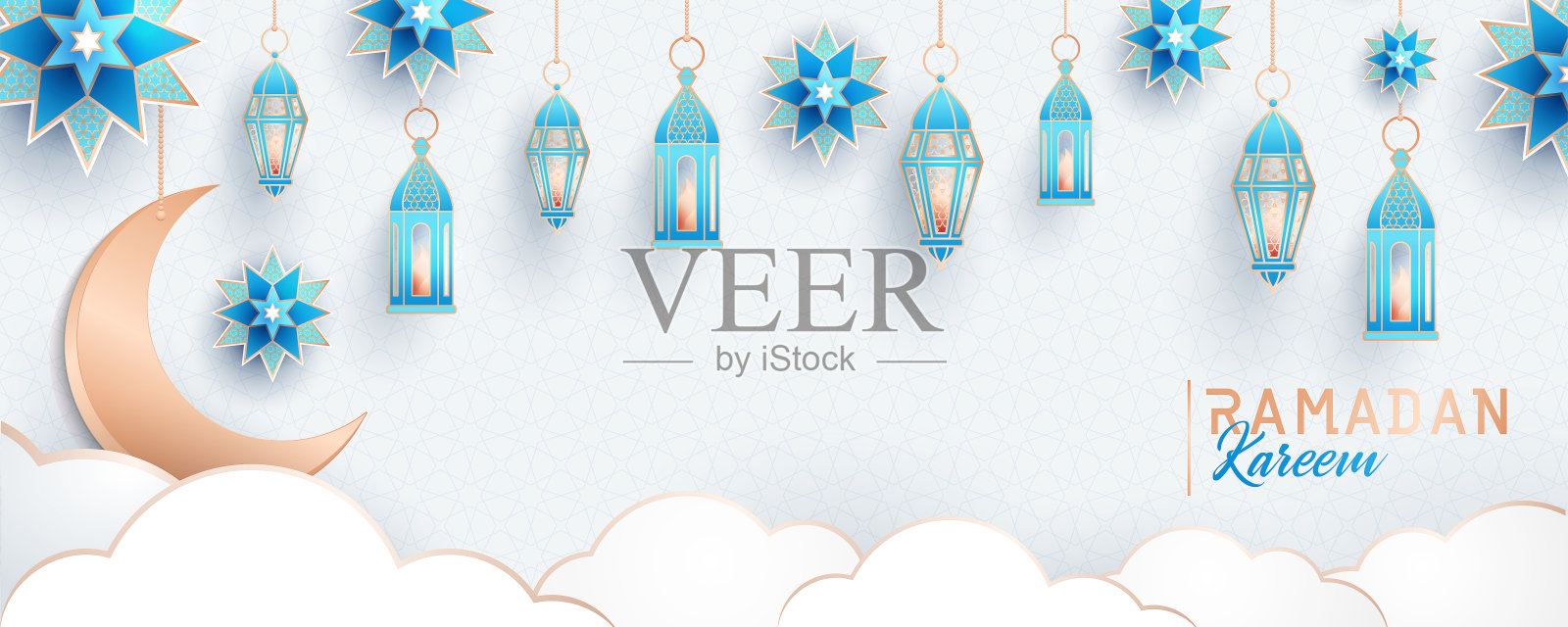 斋月卡里姆概念横旗插画图片素材