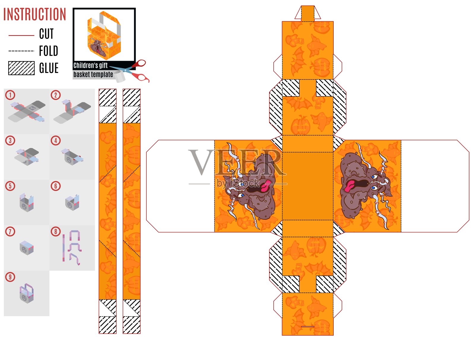 被寄生虫惊吓的屎虫万圣节插画图片素材