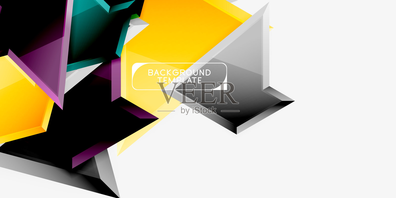 最小几何三角形三维效果抽象背景模板插画图片素材