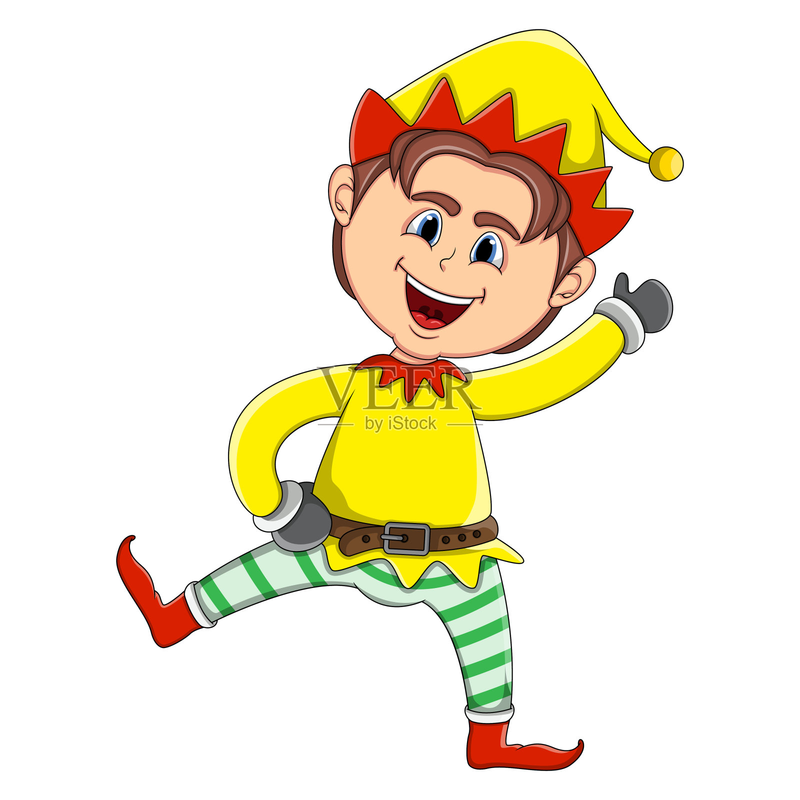 圣诞精灵卡通插画图片素材