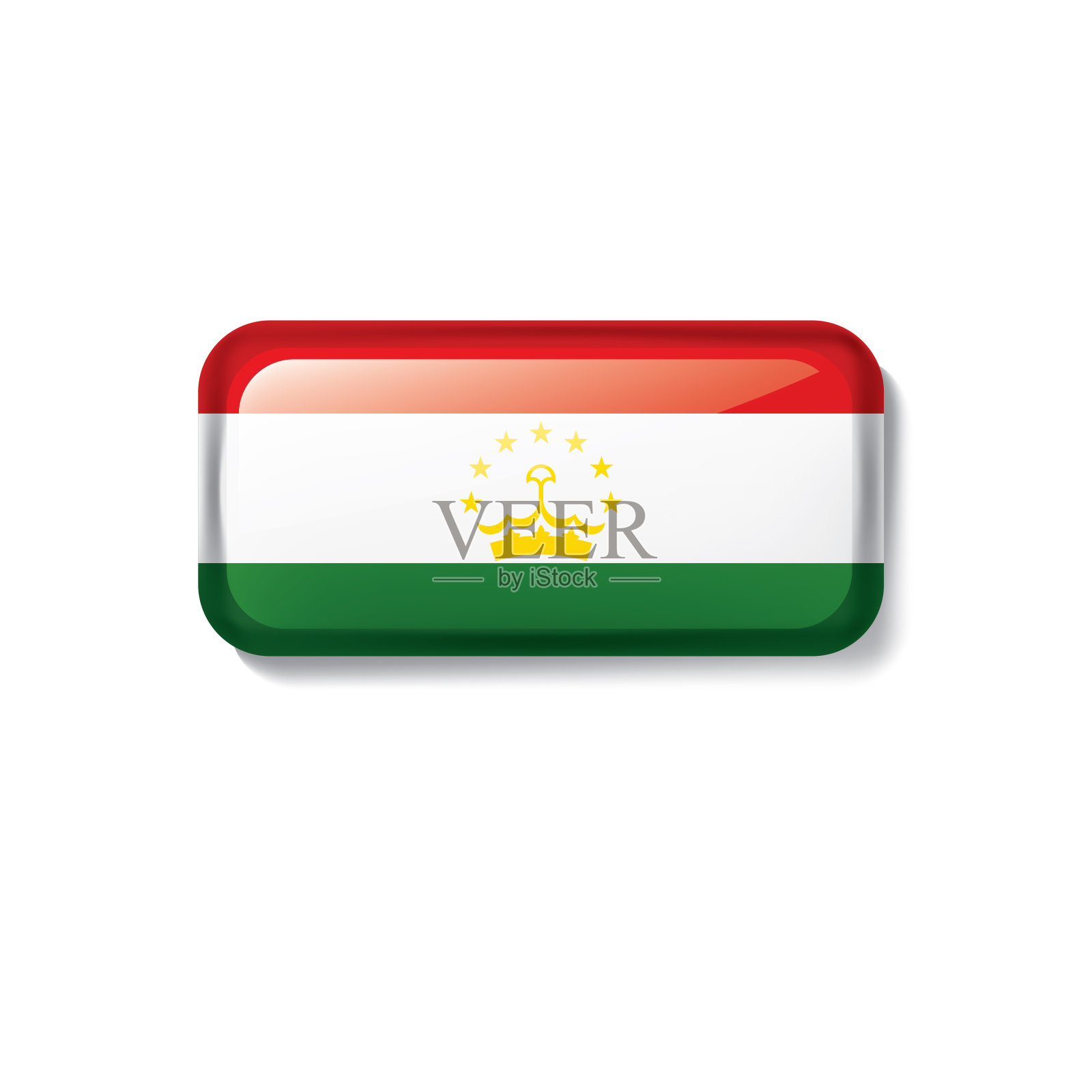 塔吉克斯坦国旗，白色背景矢量插图插画图片素材