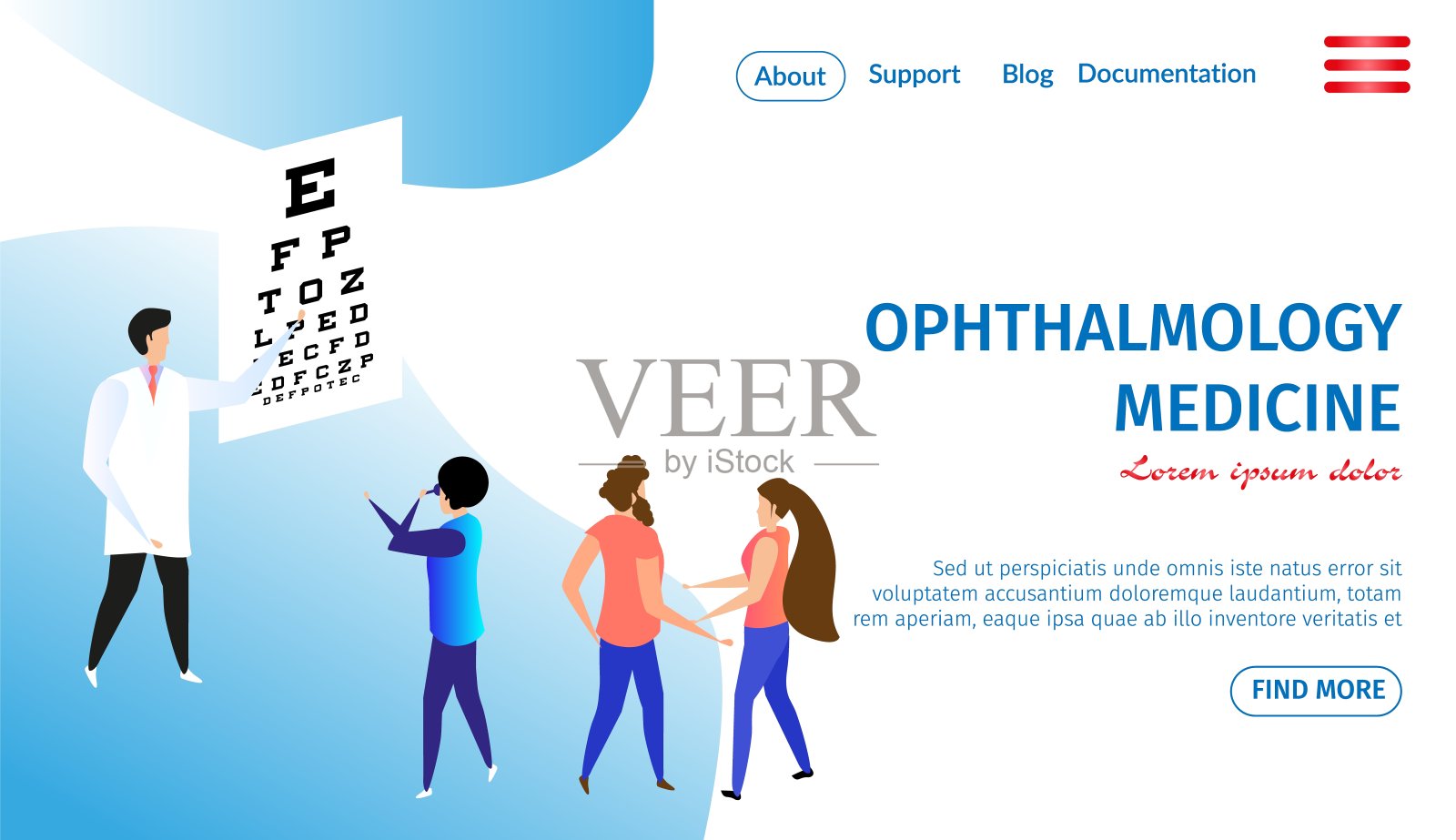 眼科医学横旗。眼部护理插画图片素材