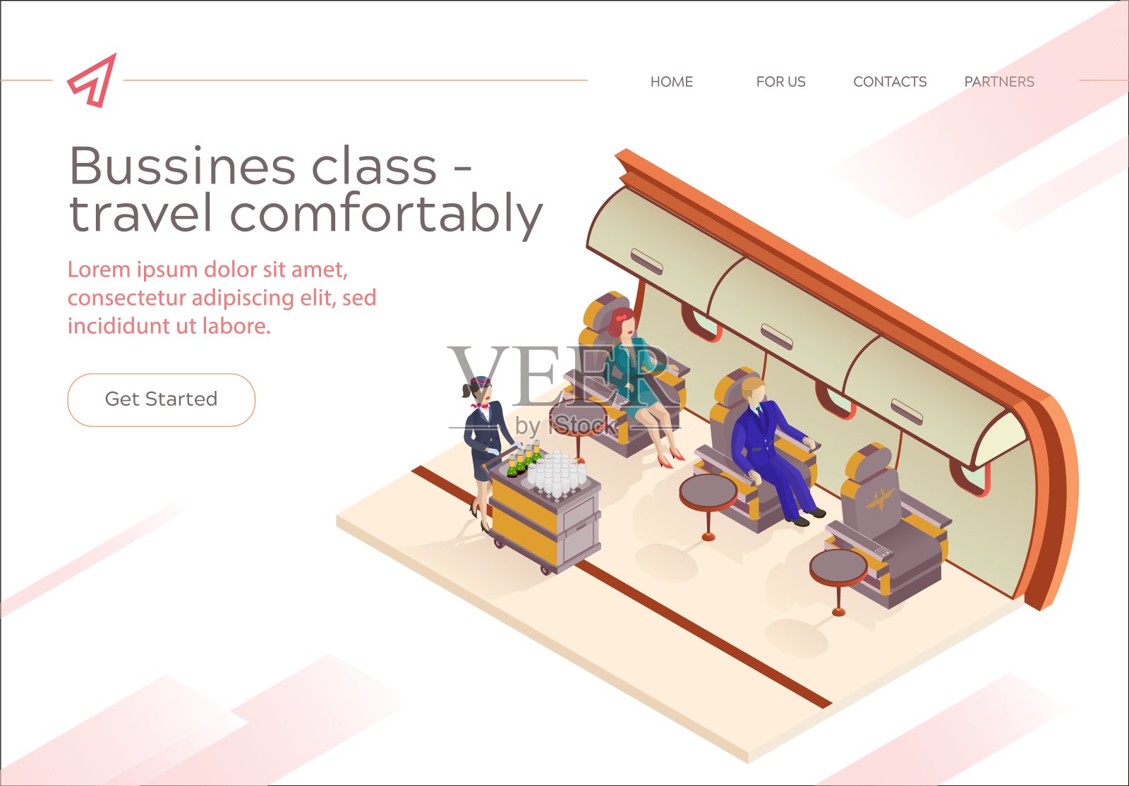 旗帜铭文商务类飞行舒适。插画图片素材