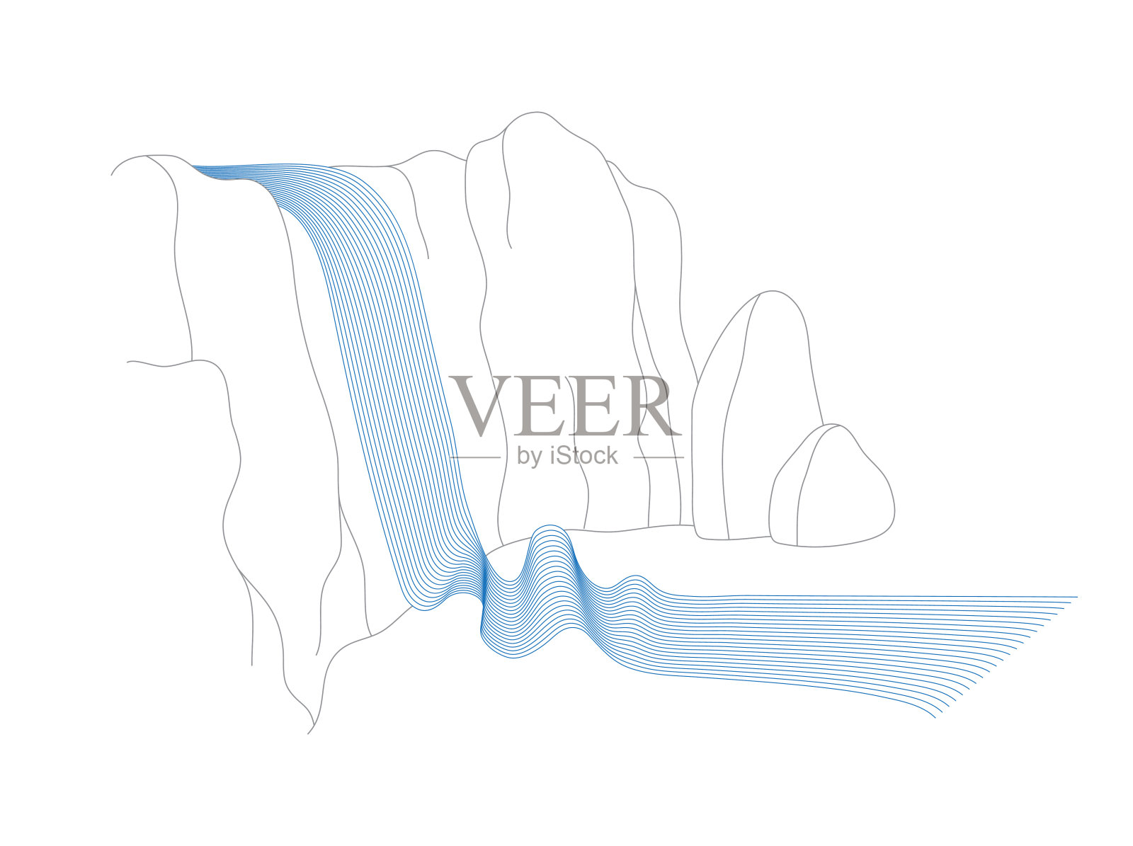 瀑布瀑布的矢量插图插画图片素材