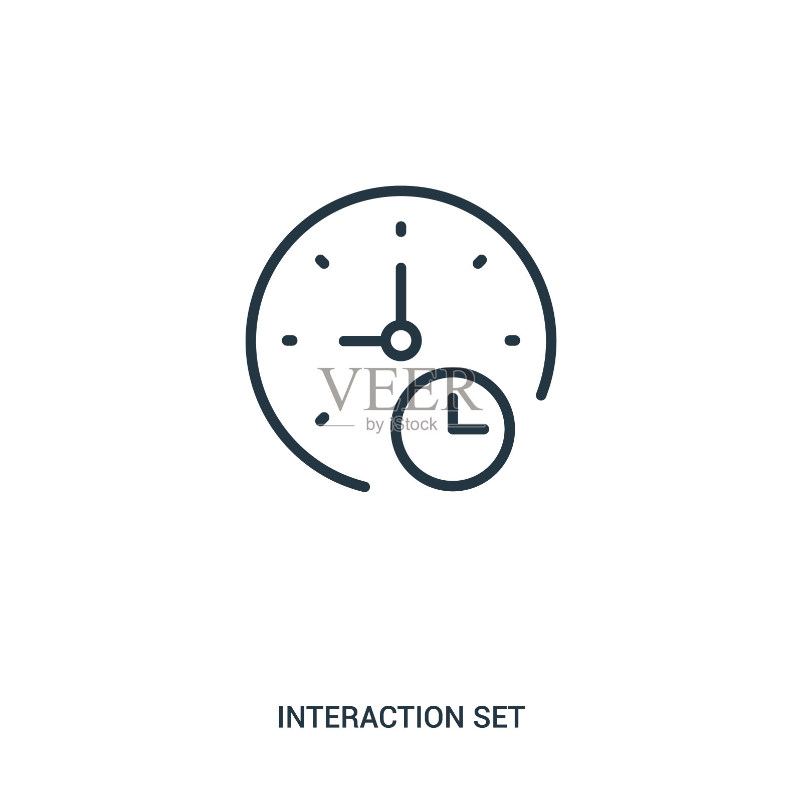 符号图标矢量从交互集集合。细线标志轮廓图标矢量说明。图标素材
