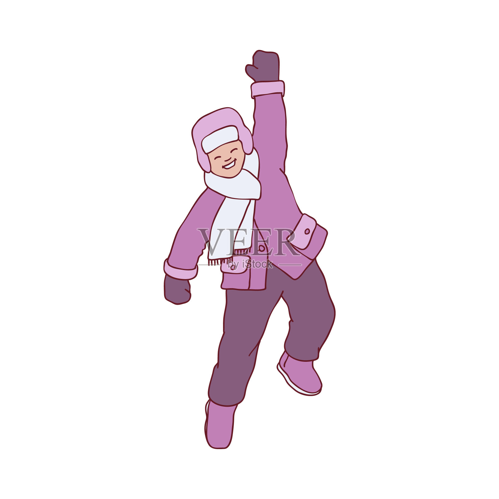 矢量扁平冬季男装趣味图插画图片素材