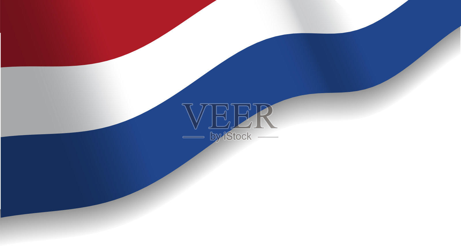 荷兰国旗飘扬。插画图片素材