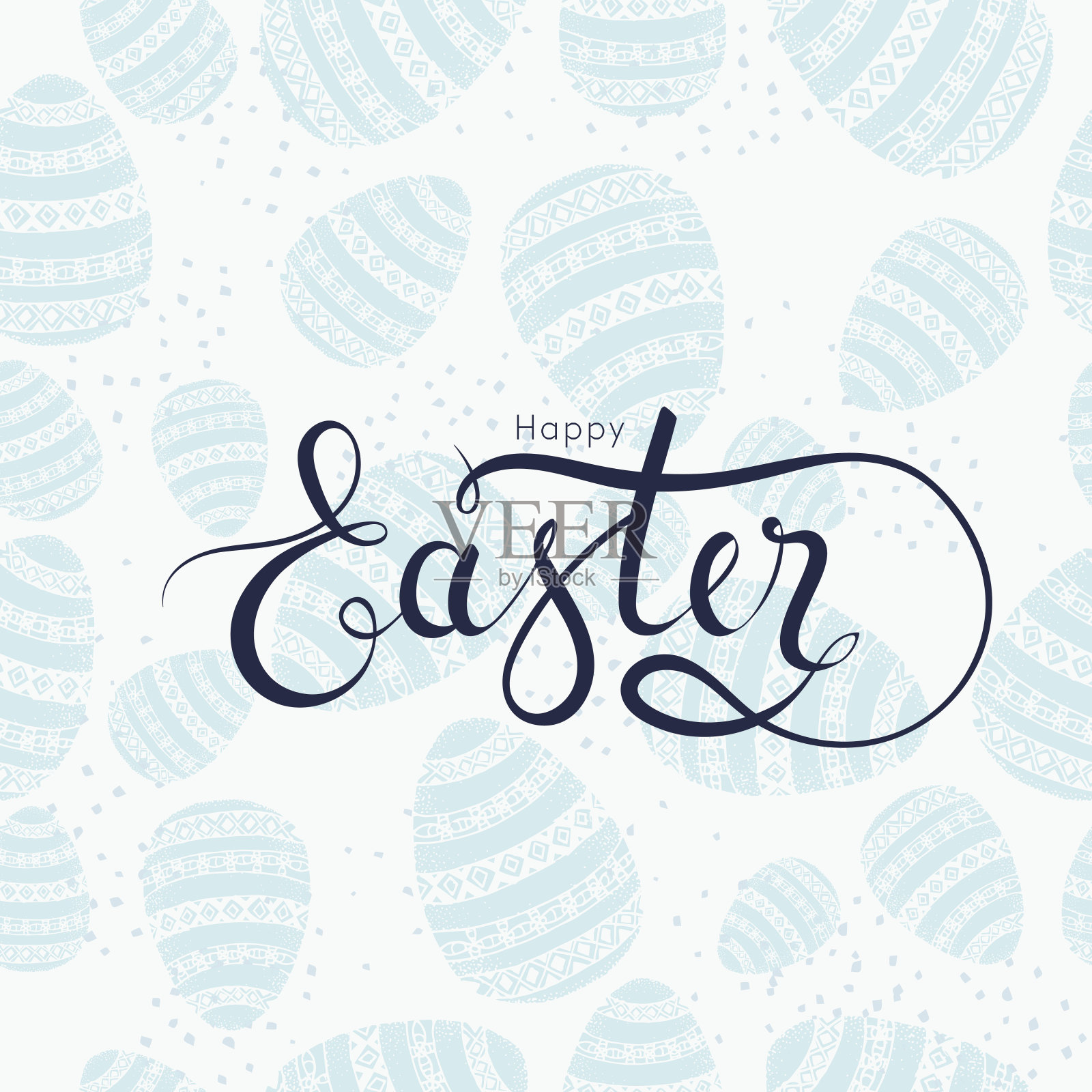 HappyEaster贺卡。插画图片素材