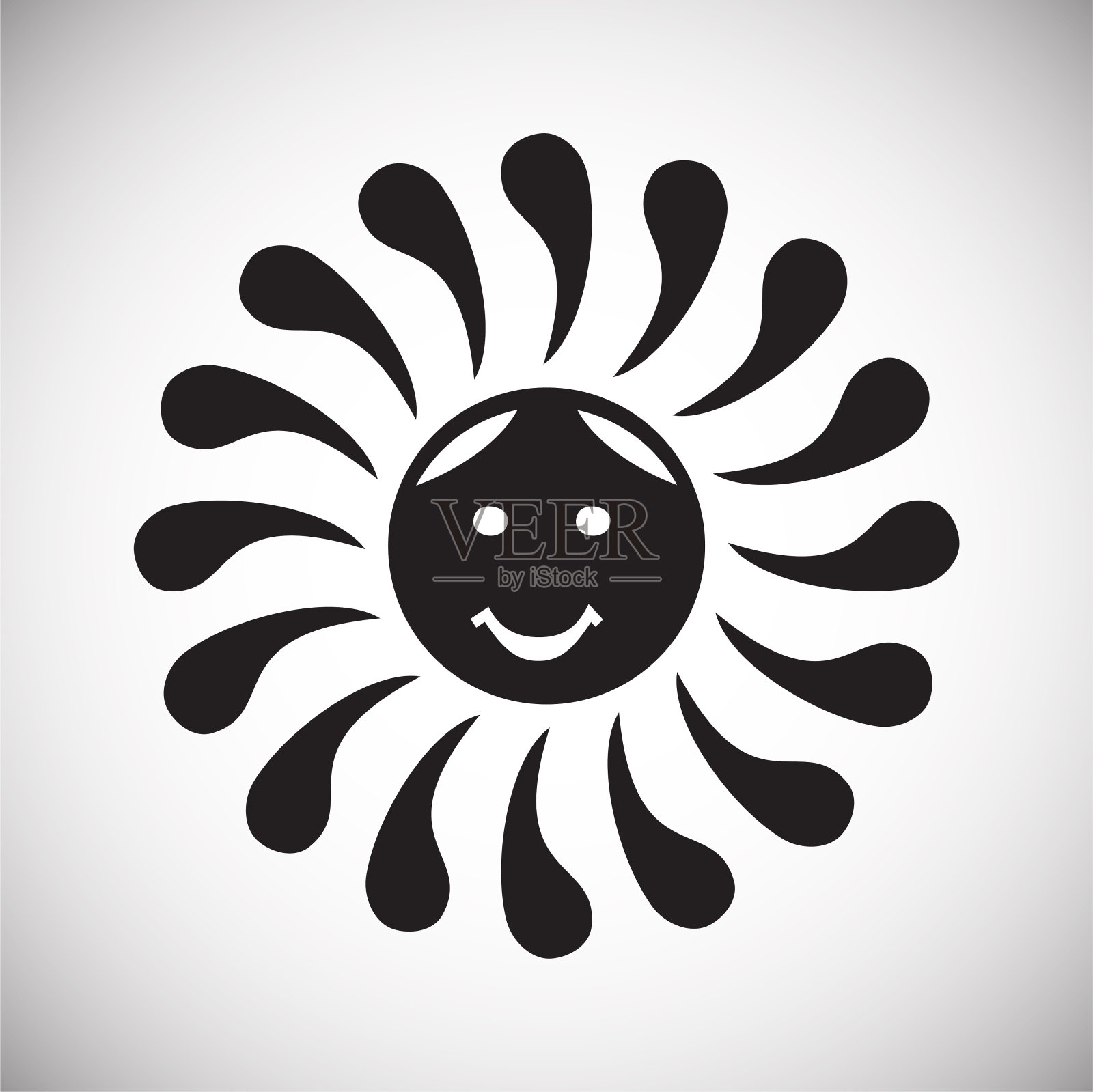 太阳图标在平面和网页设计的背景。简单的矢量信号。网站按钮或手机应用的互联网概念符号。插画图片素材