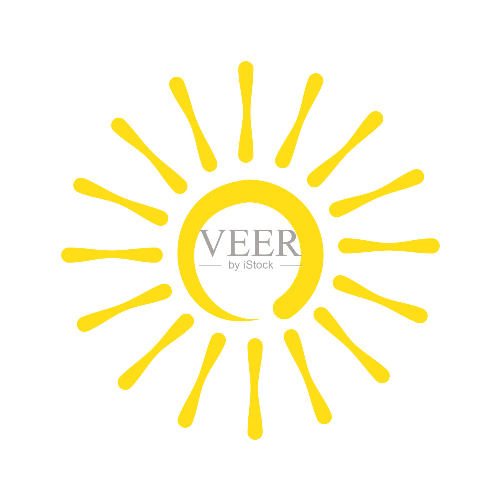 太阳图标在平面和网页设计的背景。简单的矢量信号。网站按钮或手机应用的互联网概念符号。插画图片素材