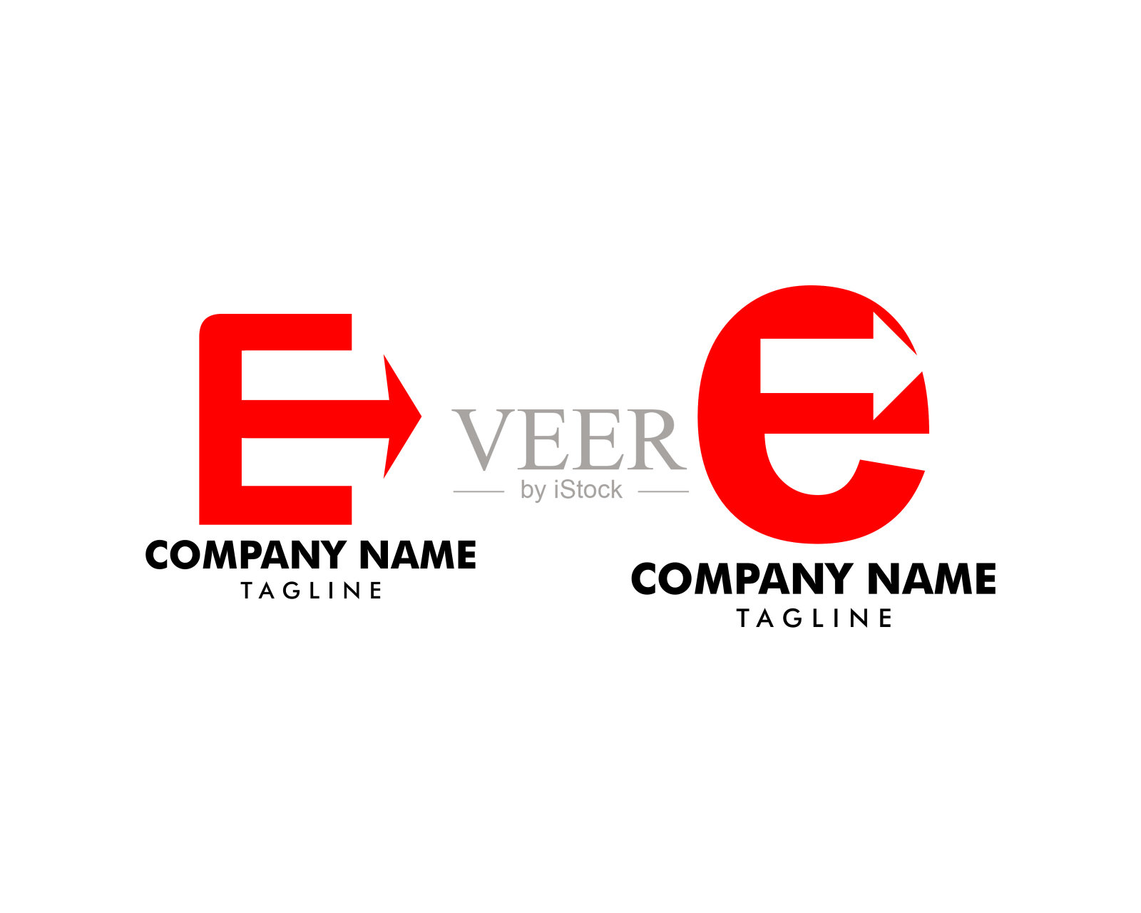 一套首字母E与箭头模板设计插画图片素材