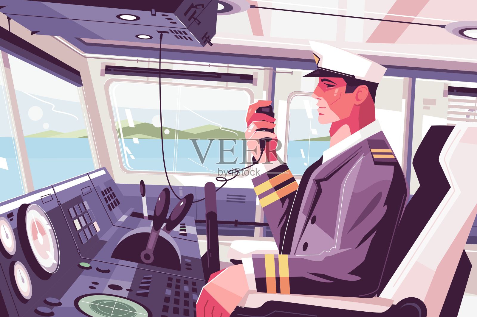 船长室船舱插画图片素材