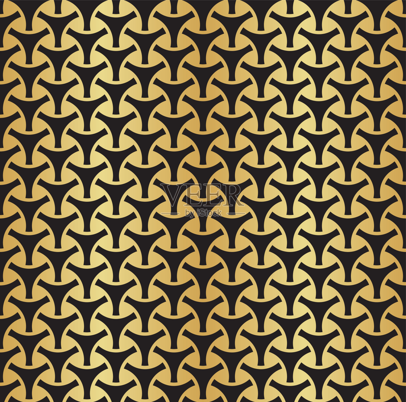 无缝圆形几何抽象网格复古图案插画图片素材