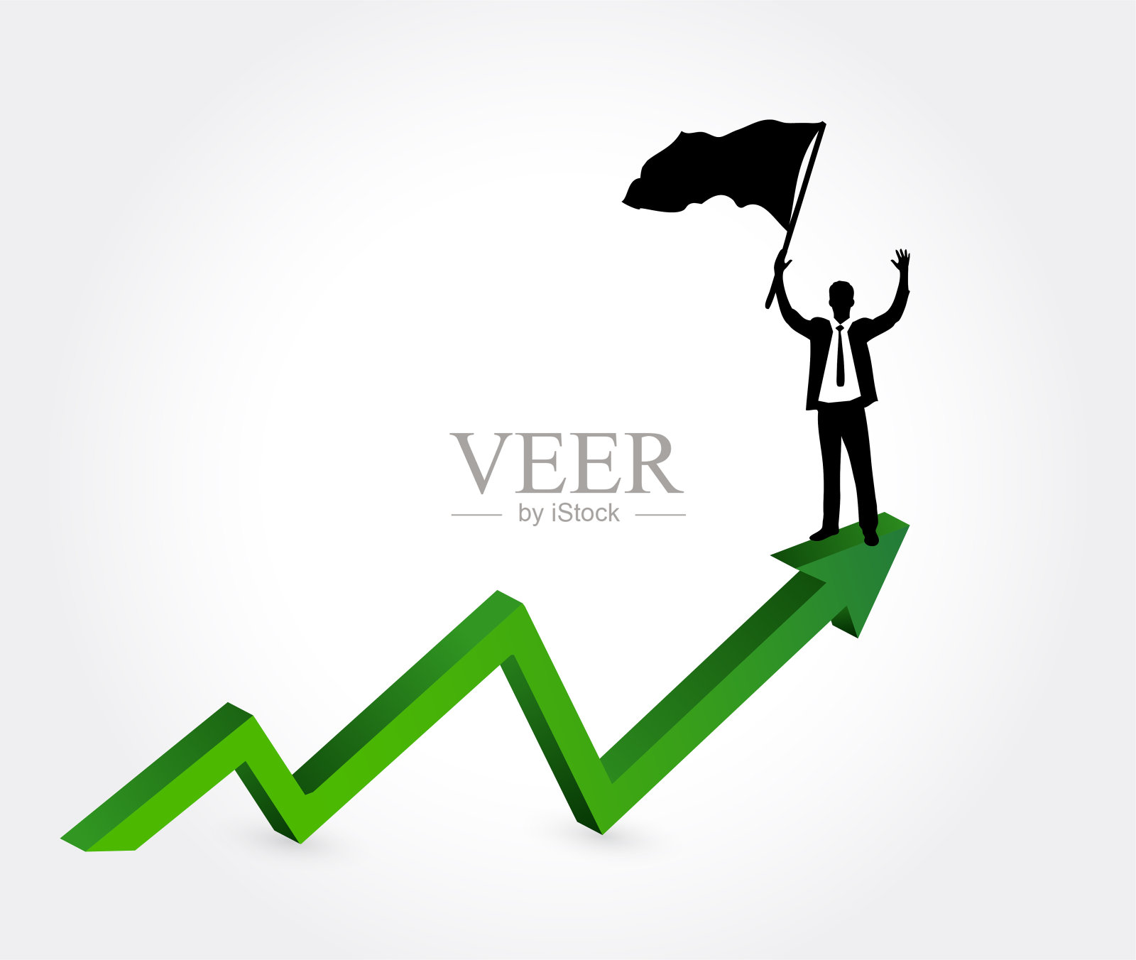 商人在成功的图表上。设计元素图片