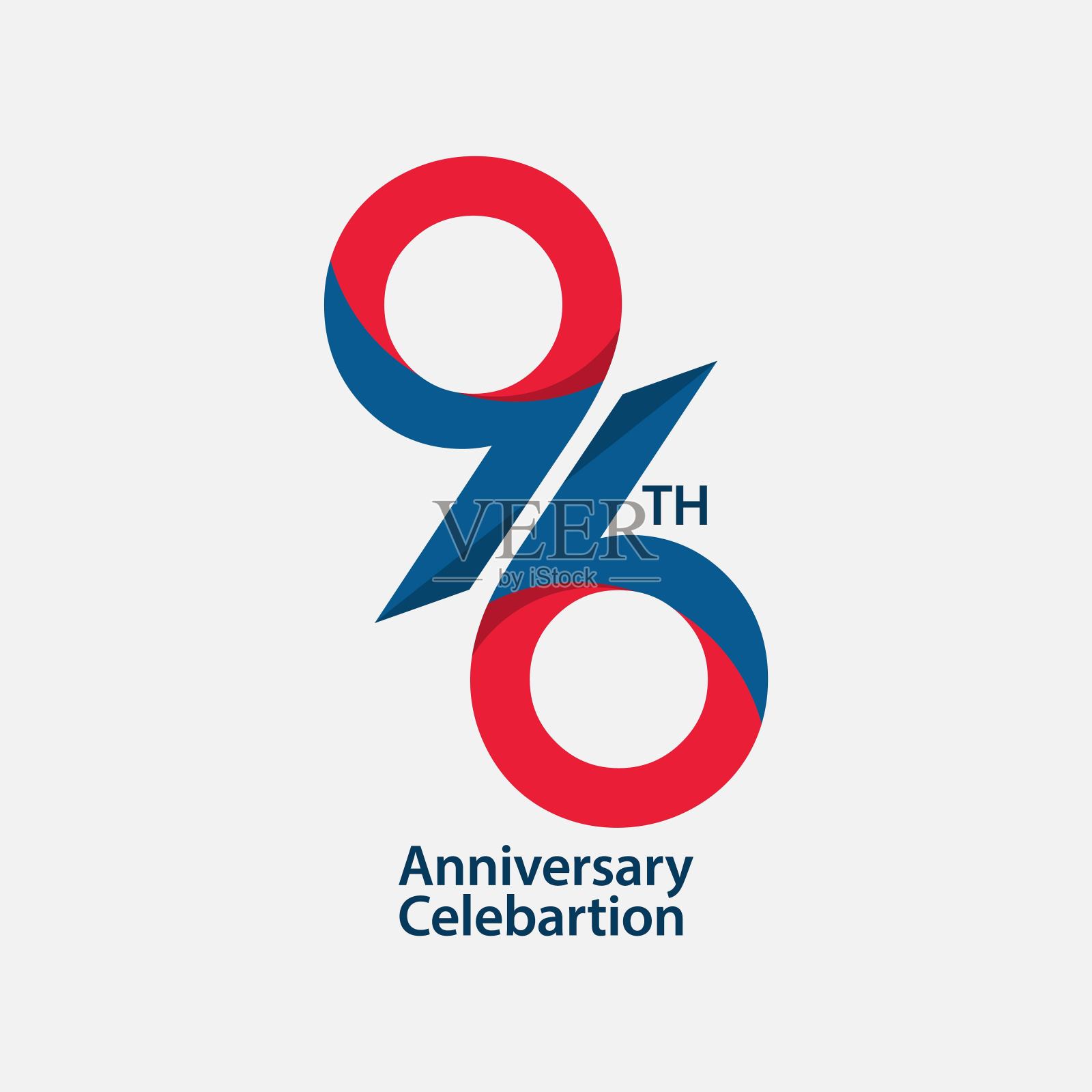 96周年庆典矢量模板设计插图插画图片素材