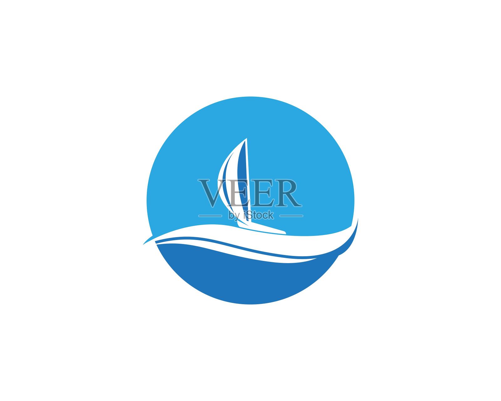 游艇图标矢量插画图片素材