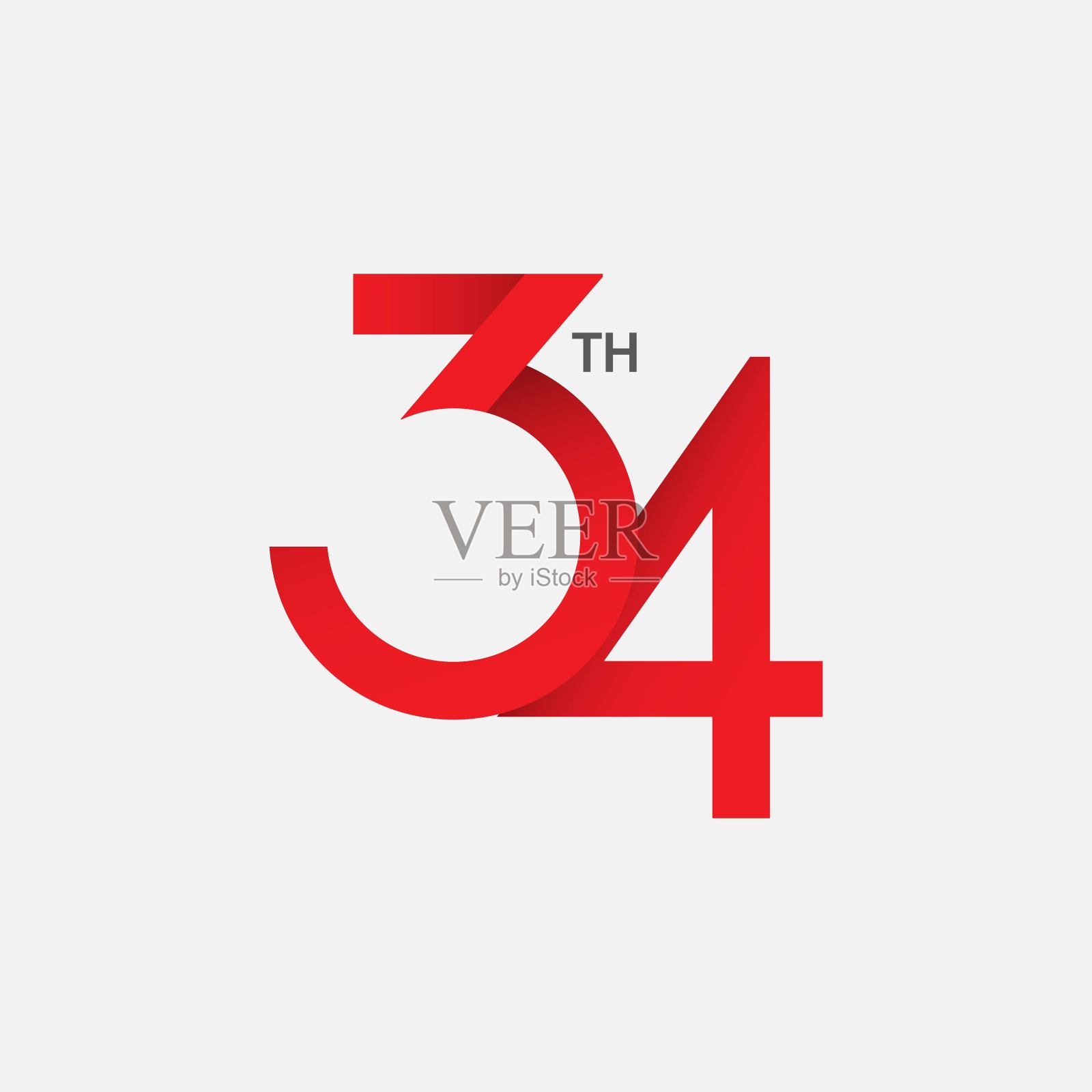 34周年矢量模板设计插图插画图片素材