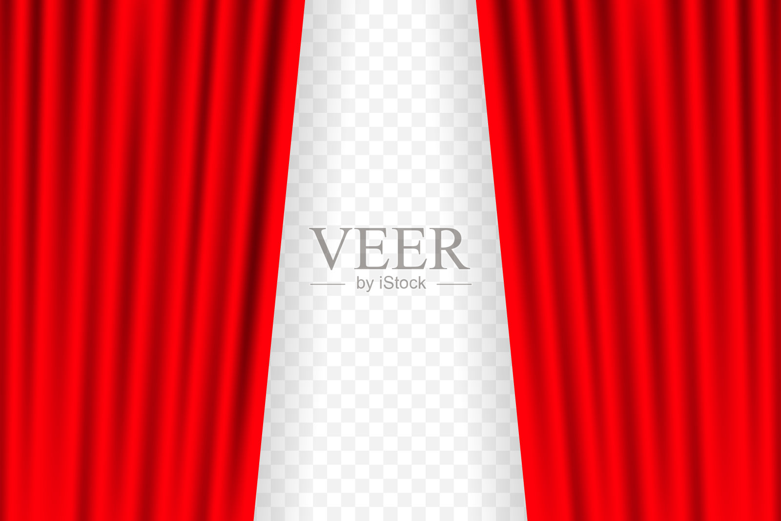 电影的娱乐幕背景。美丽的红色剧院折叠窗帘在黑色舞台。矢量插图。插画图片素材