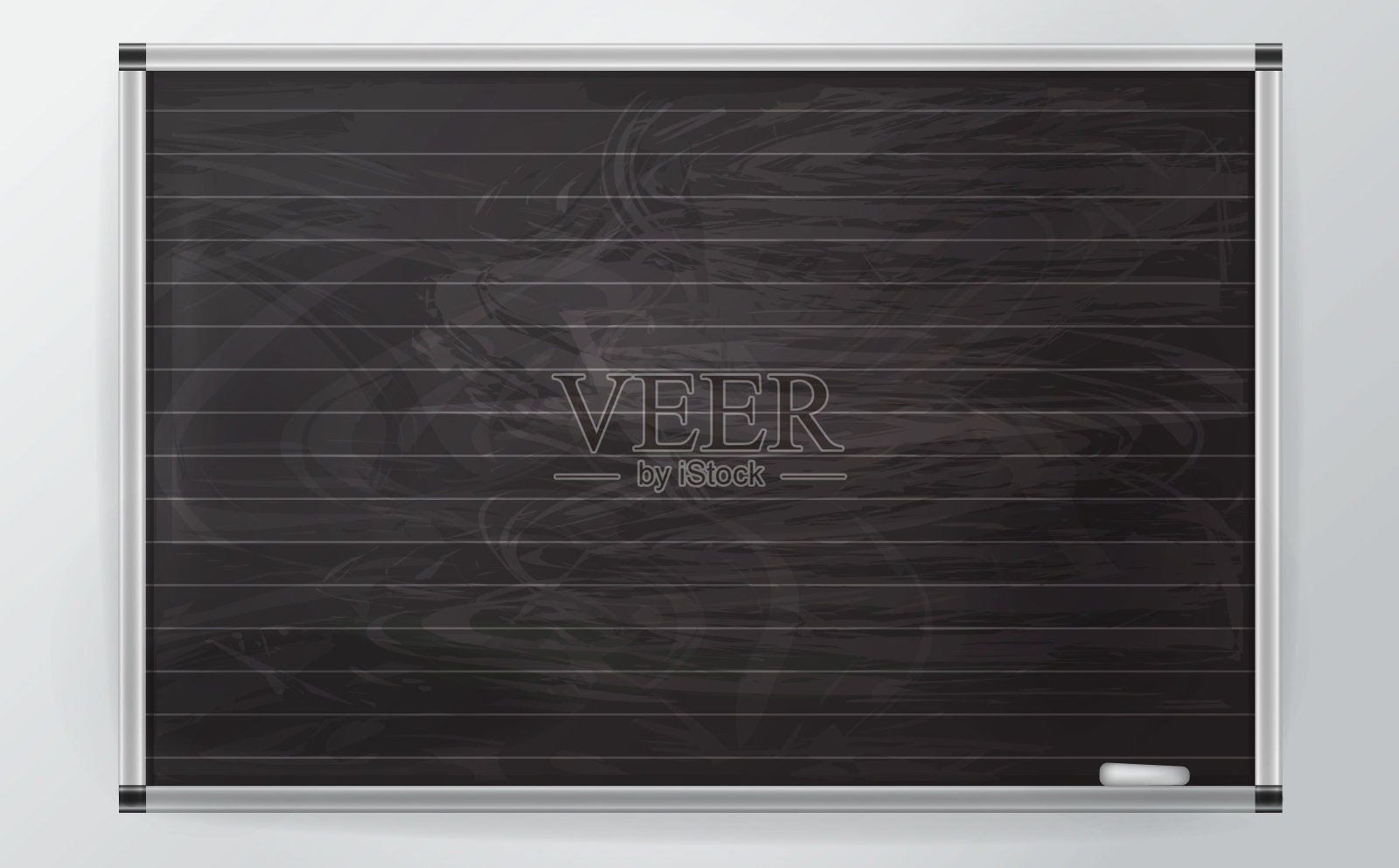 3d黑色商业板粉笔和现实主义风格的线条。商业板与铝型材隔离在一个明亮的背景。矢量图形插画图片素材