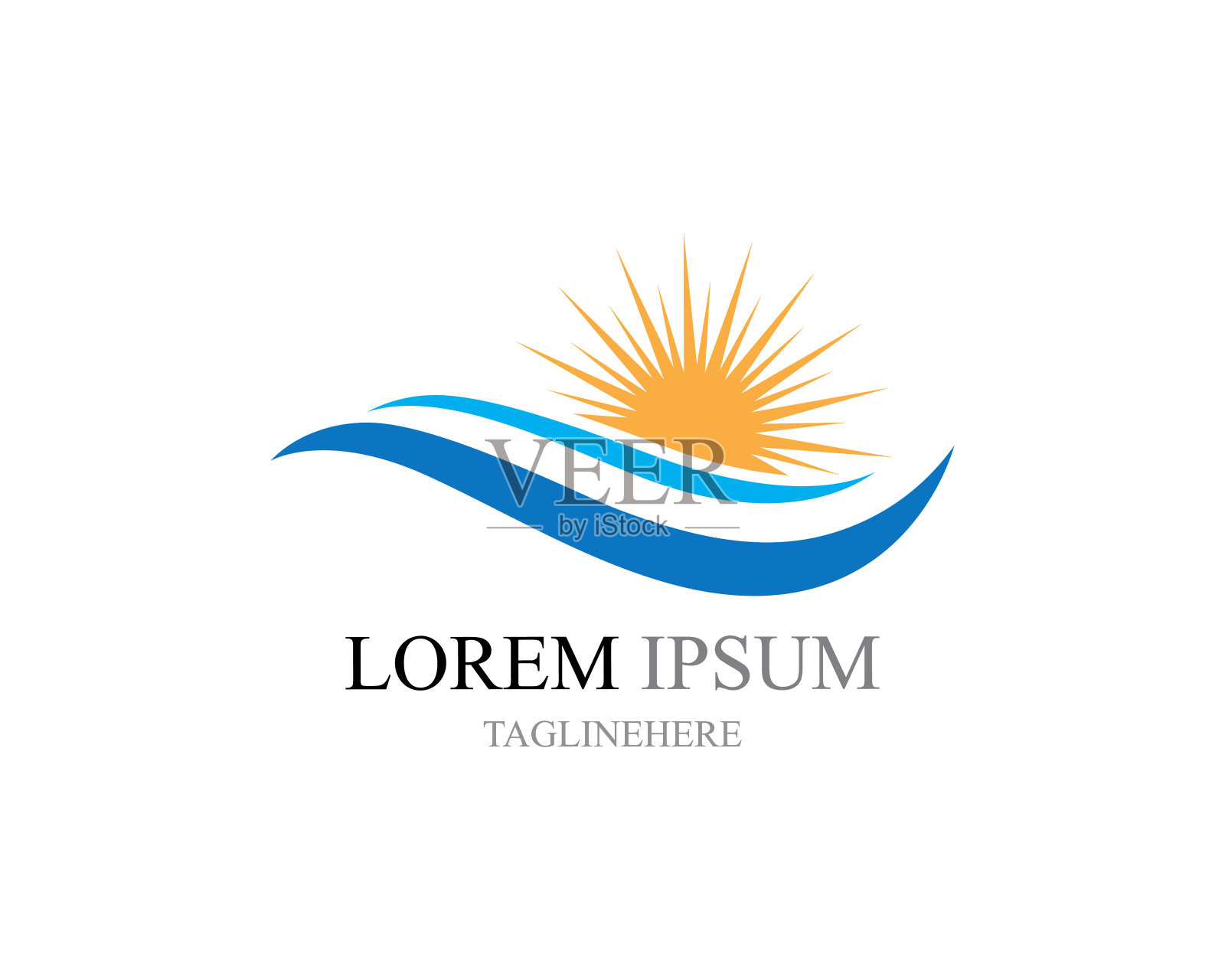 水波图标矢量插画图片素材