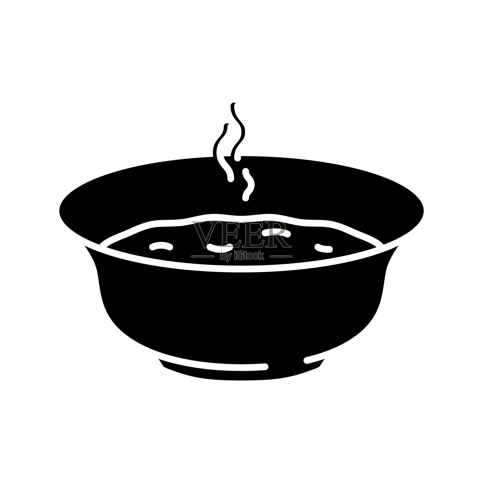 带有汤图标的碗插画图片素材