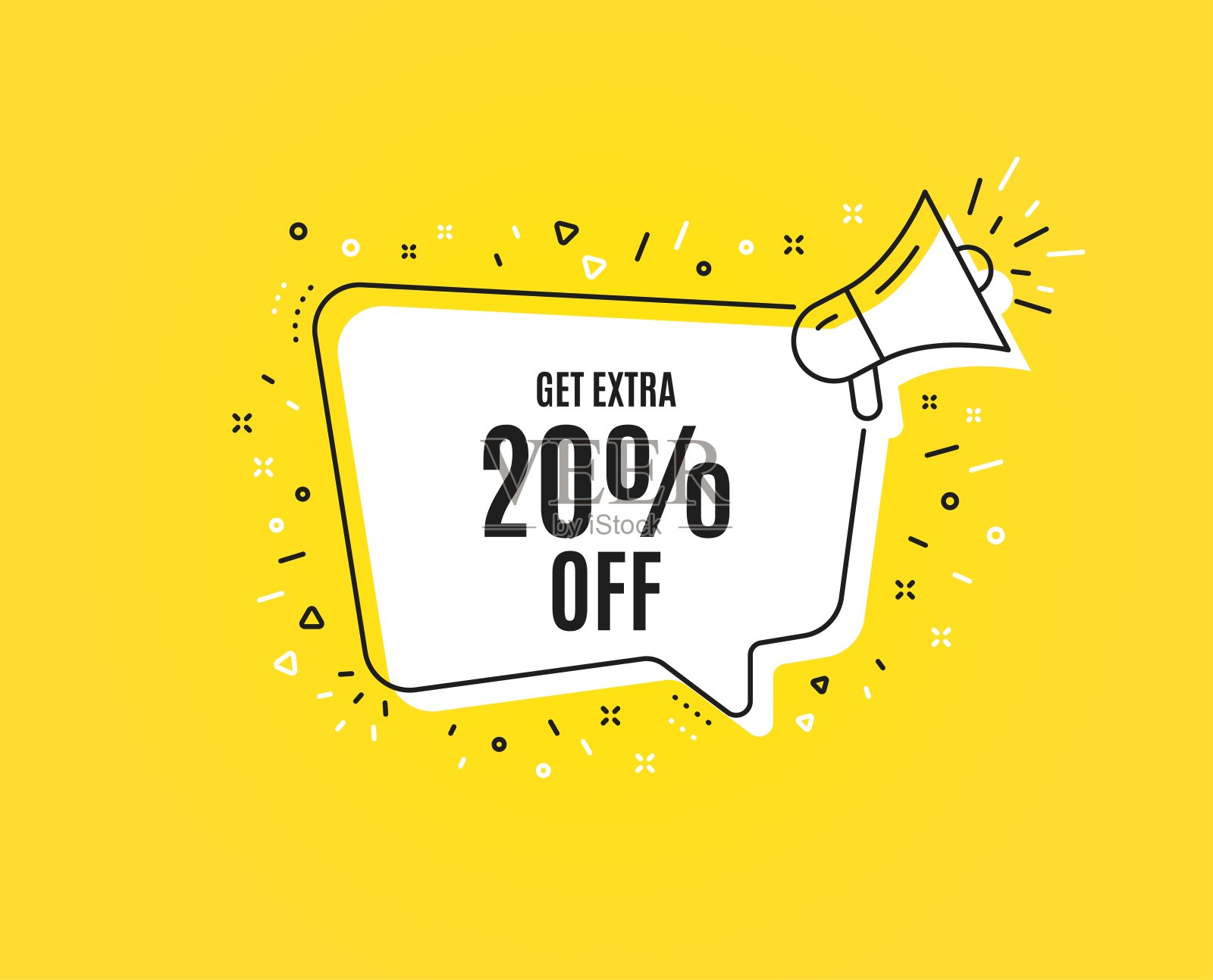 获得额外的八折优惠。折扣提供信号。向量设计模板素材