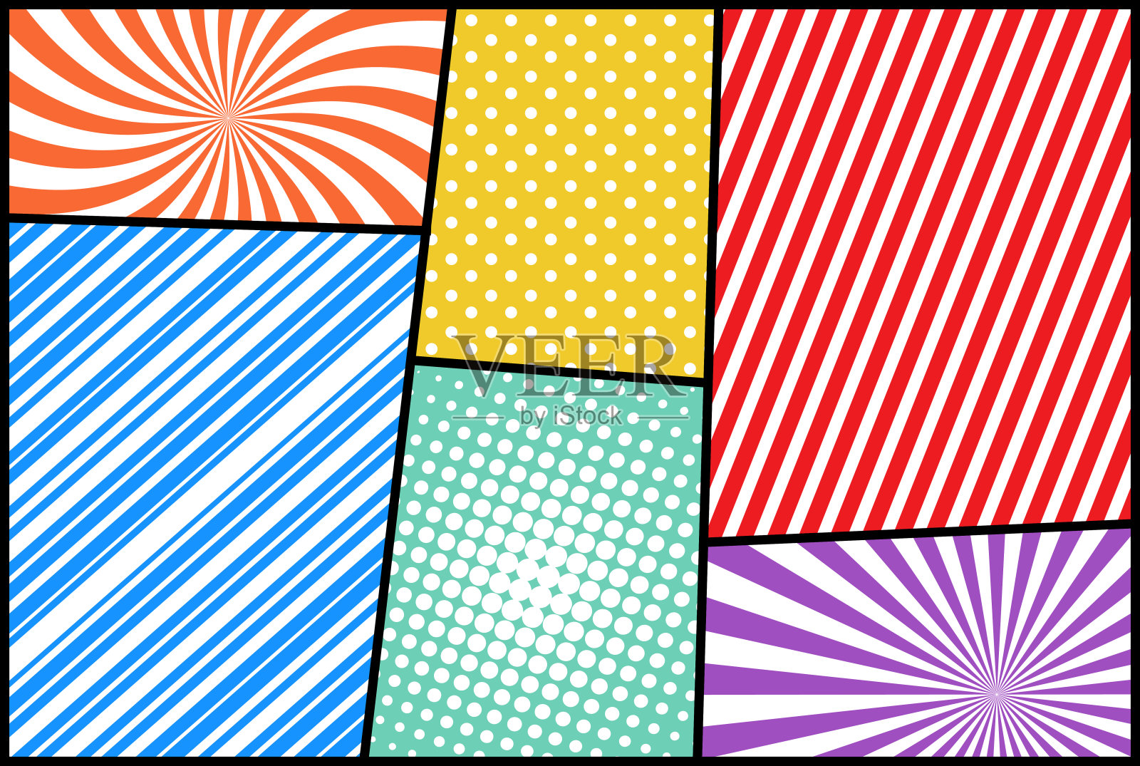 漫画轻多彩的构图插画图片素材