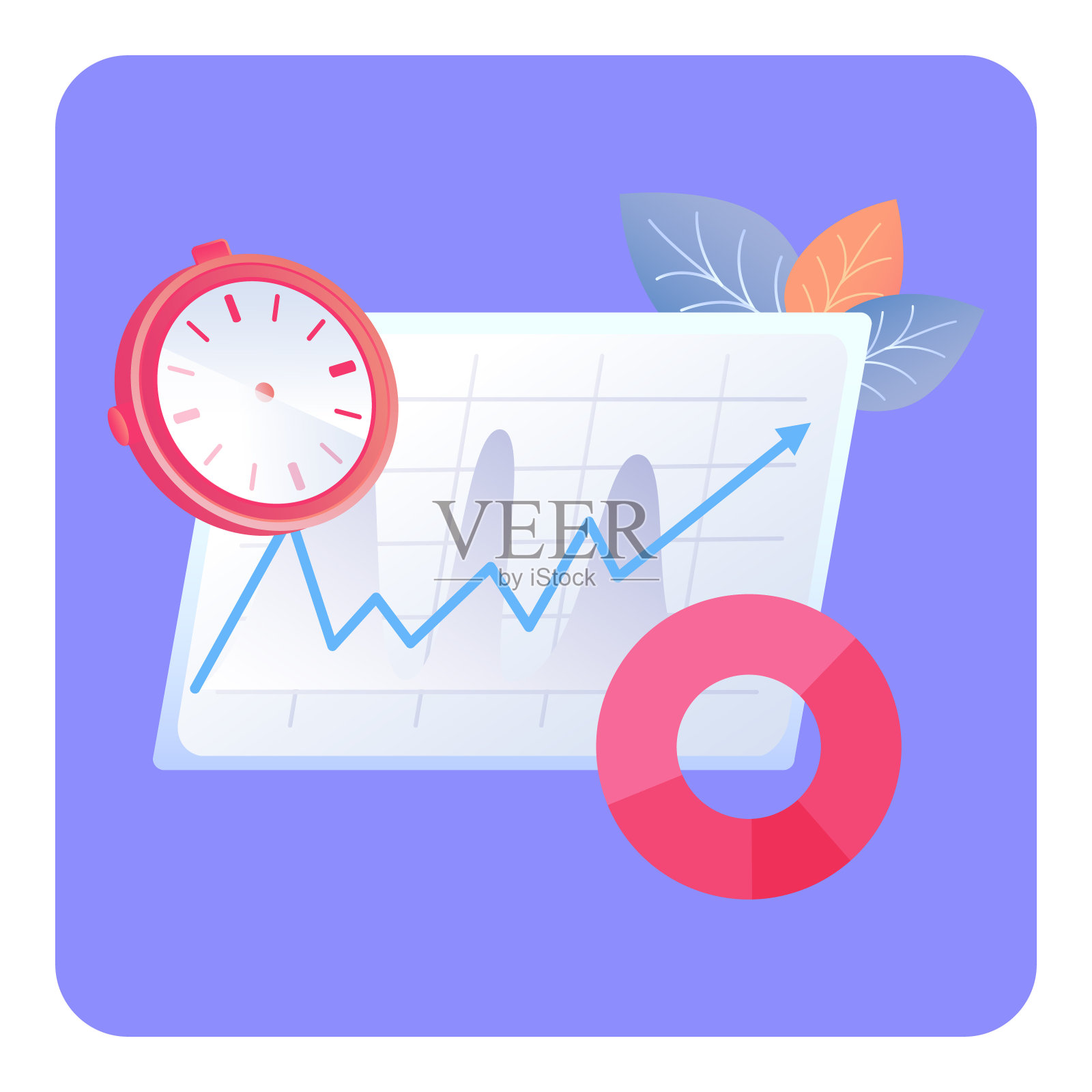 工作流管理计划平面矢量插图图标素材