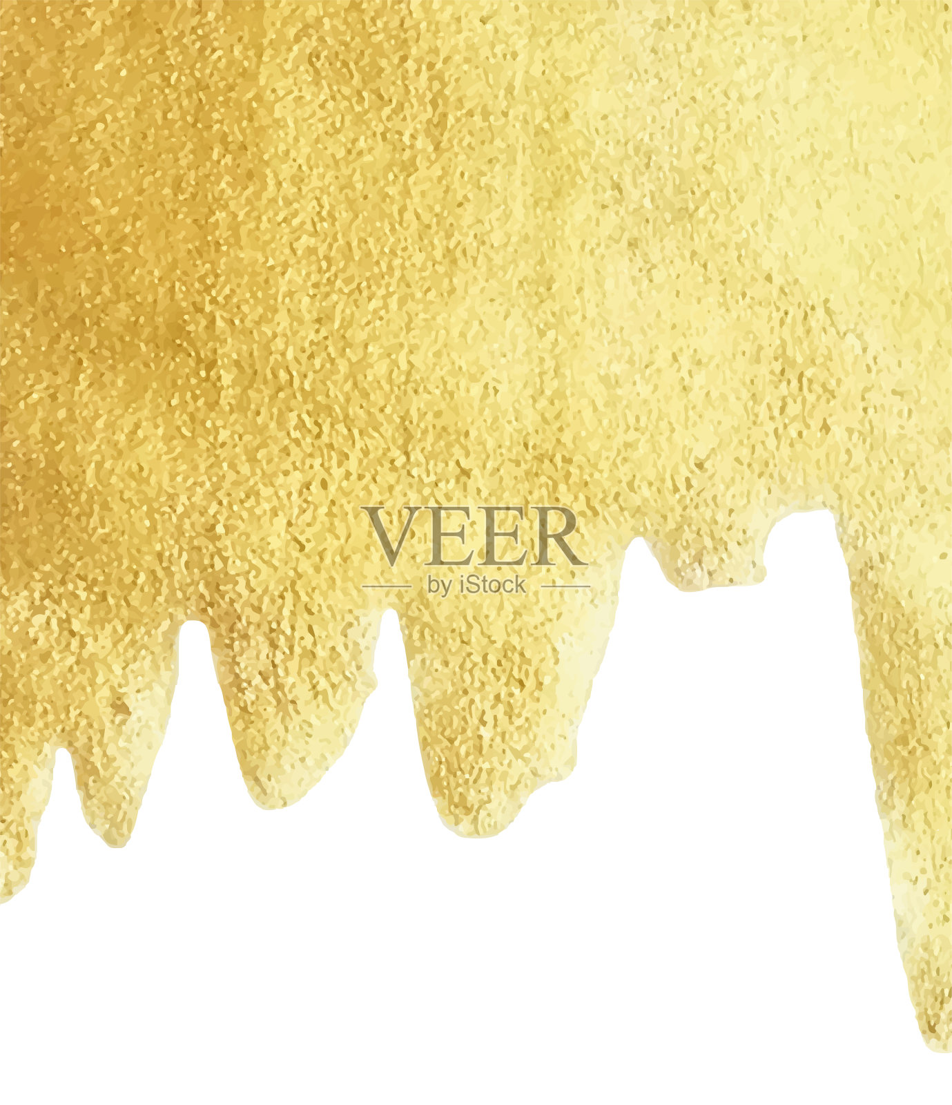 金色颜料滴在白色背景上插画图片素材
