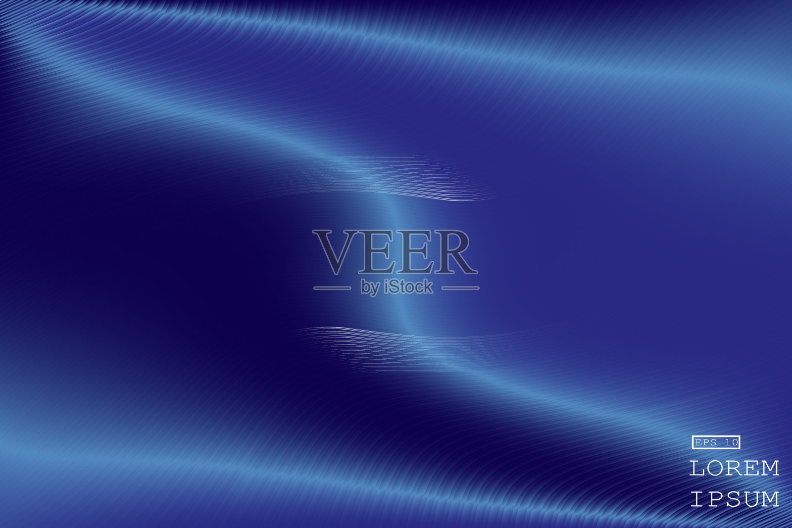 矢量抽象，科学，未来，技术概念与渐变条纹与蓝色光，深蓝色背景的数字图像。插画图片素材