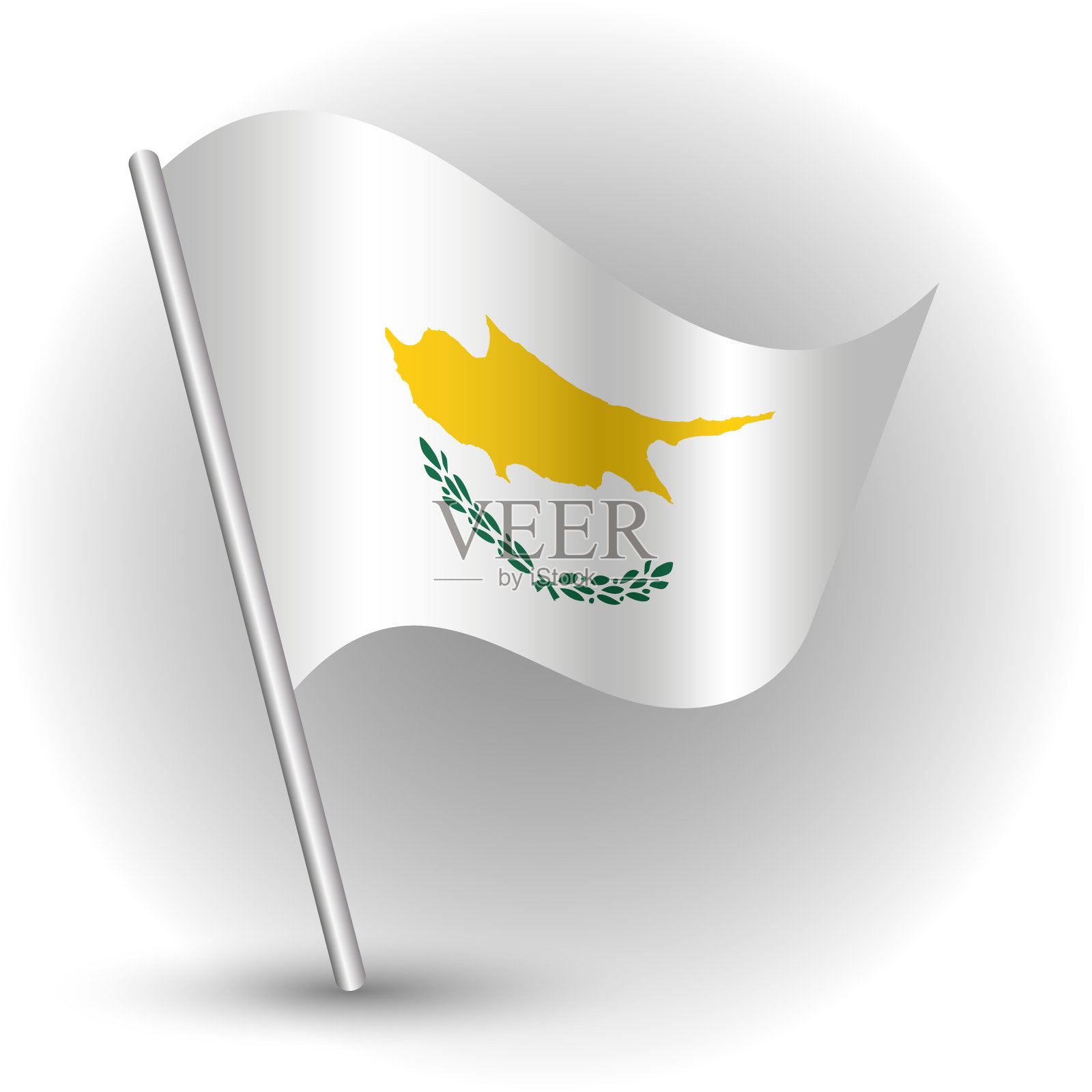 矢量简单剪出国旗的国家塞浦路斯插画图片素材