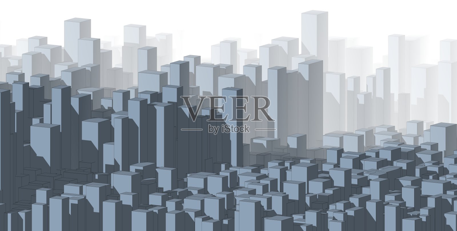 全景城市草图。建筑草图- 3D插图。照片摄影图片