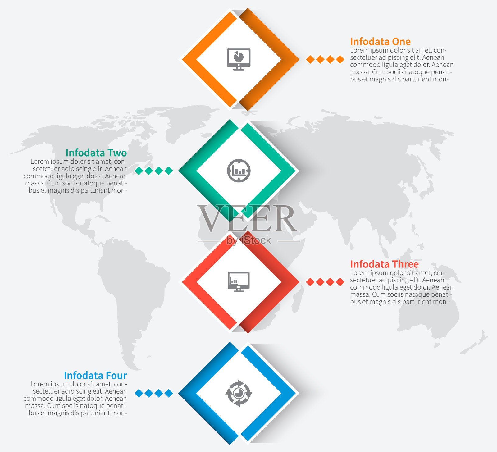 摘要三维纸张信息图。业务模板。矢量图插画图片素材