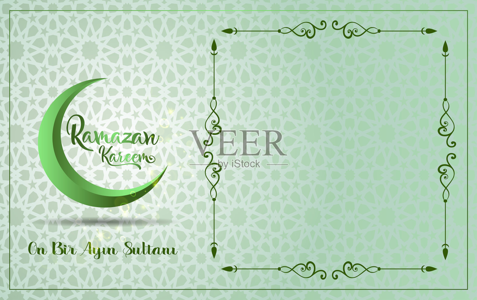 斋月快乐。斋月卡里姆海报模板。穆斯林社区的圣月。插画图片素材